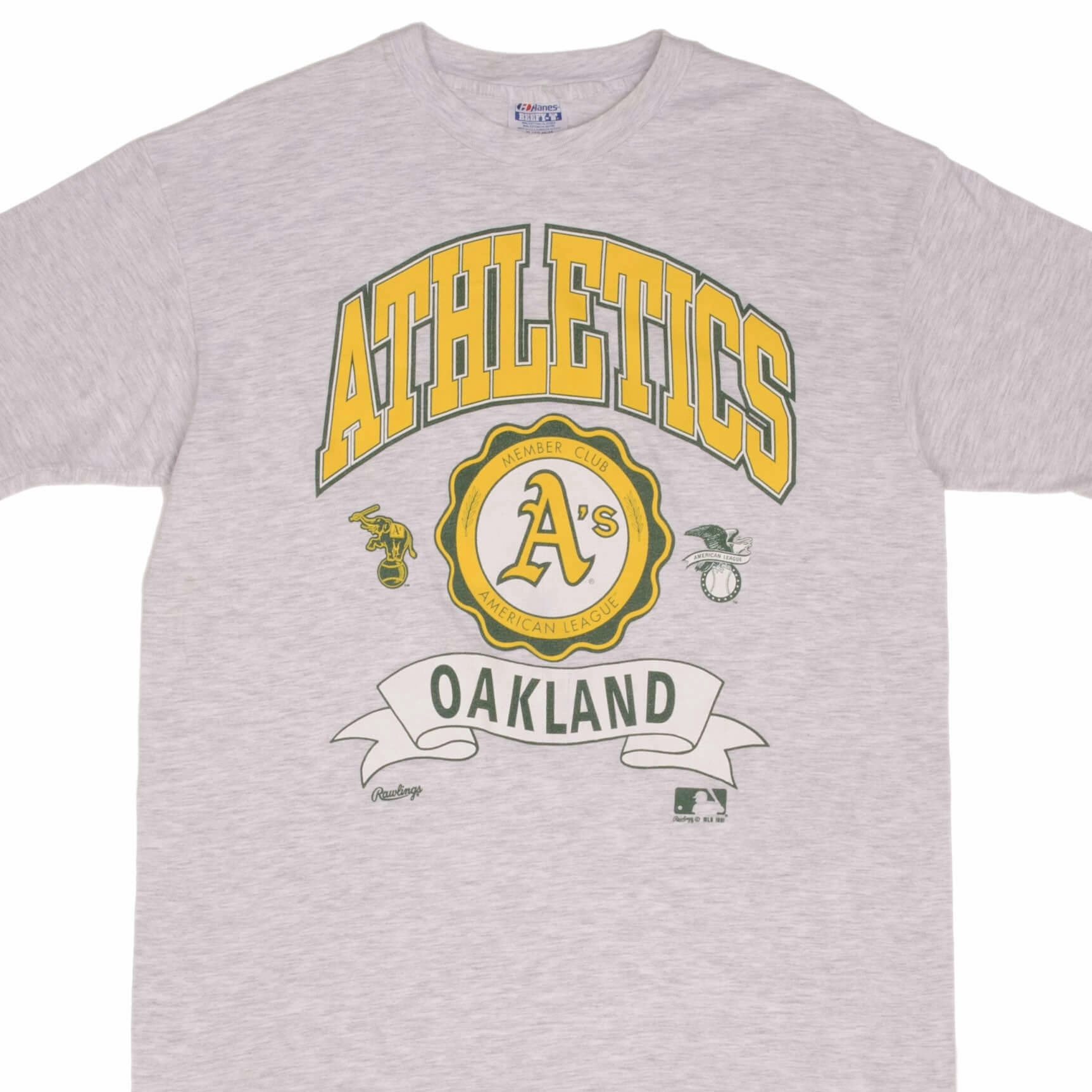 VINTAGE MLB OAKLAND ATHLETICS 1991 TEE SHIRT SIZE LARGE MADE IN USA