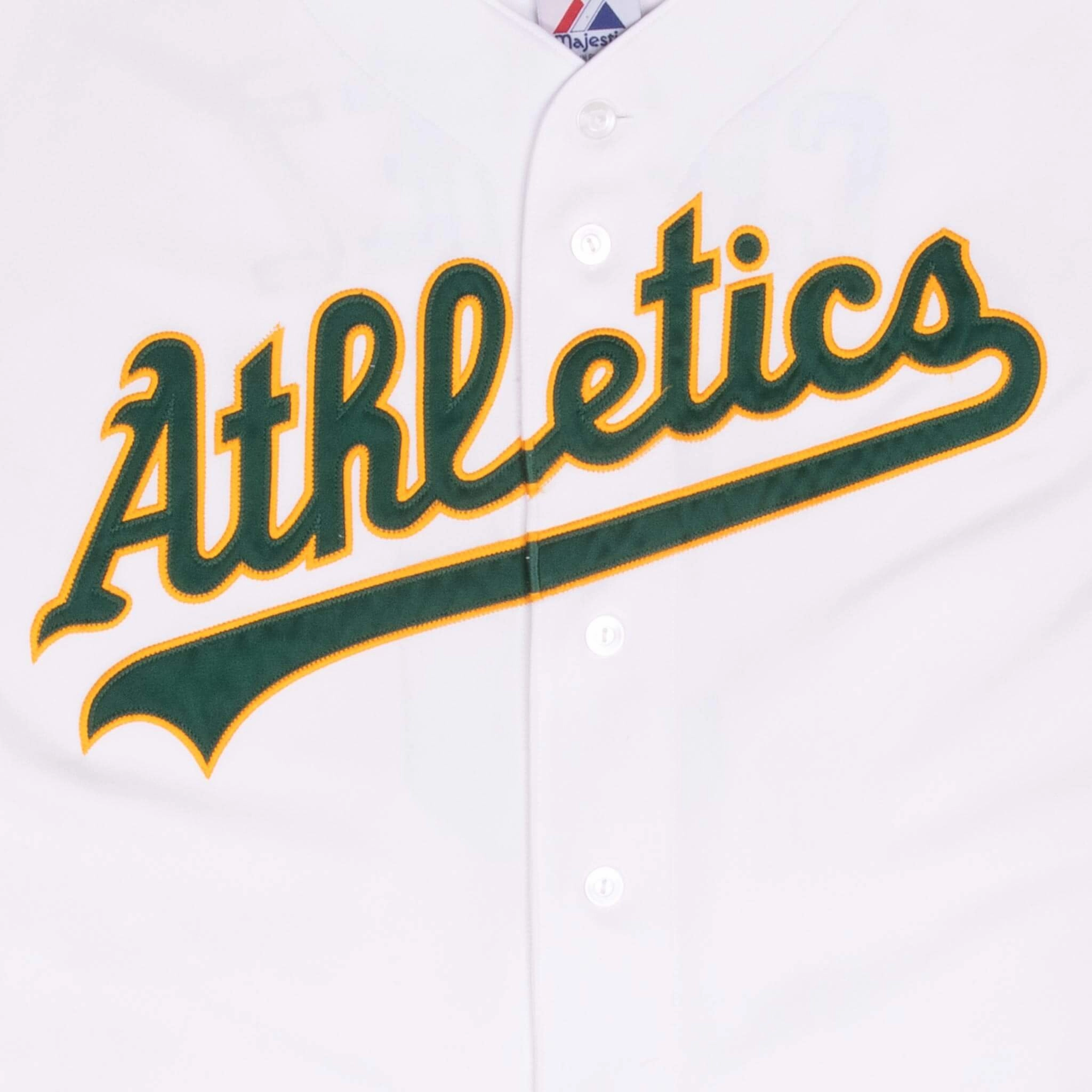 VINTAGE MLB OAKLAND ATHLETICS ERIC CHAVEZ #2 MAJESTIC JERSEY 2000S LARGE