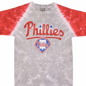 VINTAGE MLB PHILADELPHIA PHILLIES LIQUID BLUE TEE SHIRT 1990S MEDIUM MADE IN USA