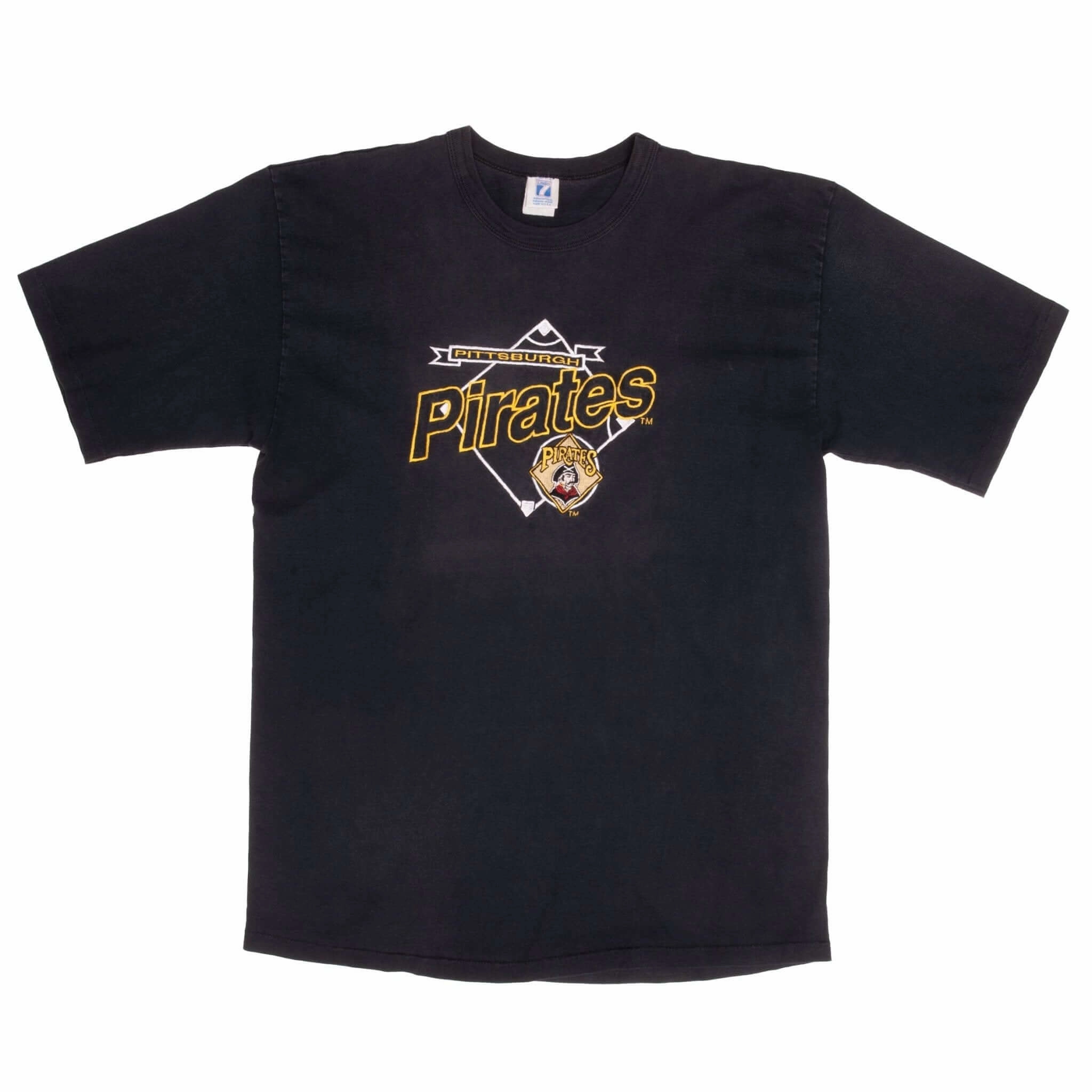 VINTAGE MLB PITTSBURGH PIRATES EMBROIDERED TEE SHIRT 1990S LARGE MADE IN USA