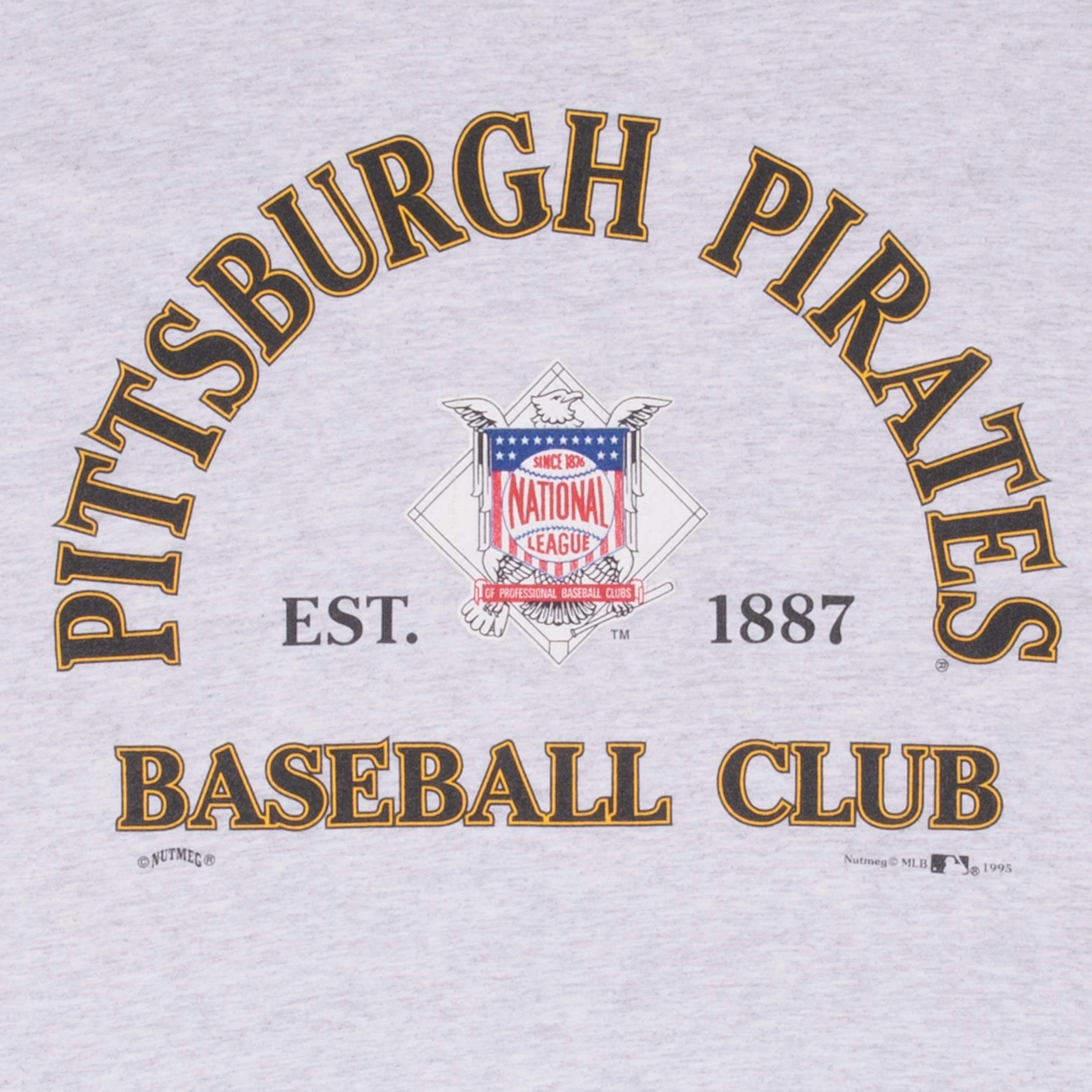 VINTAGE MLB PITTSBURGH PIRATES GREY TEE SHIRT 1993 MEDIUM MADE IN USA