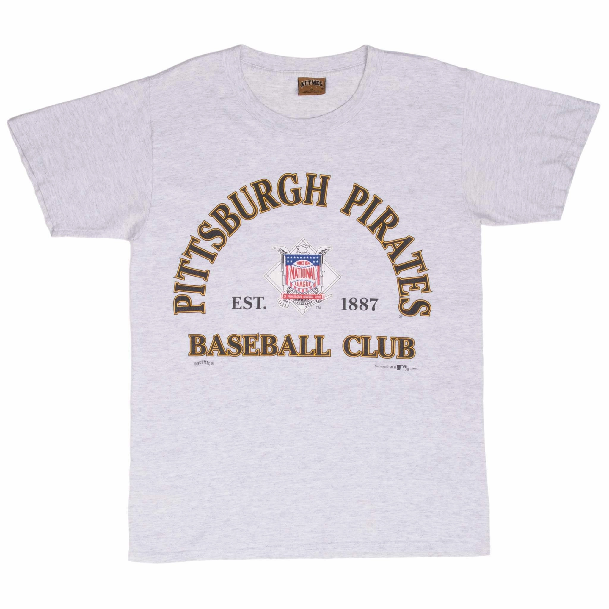 VINTAGE MLB PITTSBURGH PIRATES GREY TEE SHIRT 1993 MEDIUM MADE IN USA