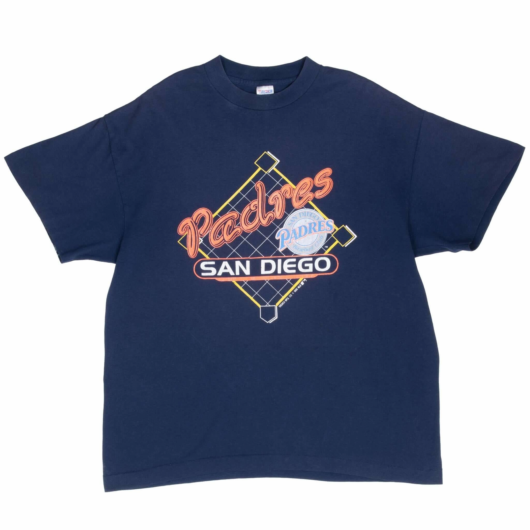 VINTAGE MLB SAN DIEGO PADRES 1990 TEE SHIRT LARGE MADE IN USA