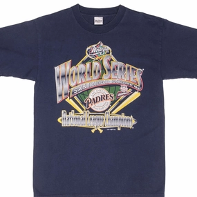 VINTAGE MLB SAN DIEGO PADRES NATIONAL CHAMPIONS 1998 TEE SHIRT LARGE MADE IN USA