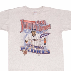 VINTAGE MLB SAN DIEGO PADRES NATIONAL LEAGUE CHAMPIONS 1998 TEE SHIRT XL YOUTH