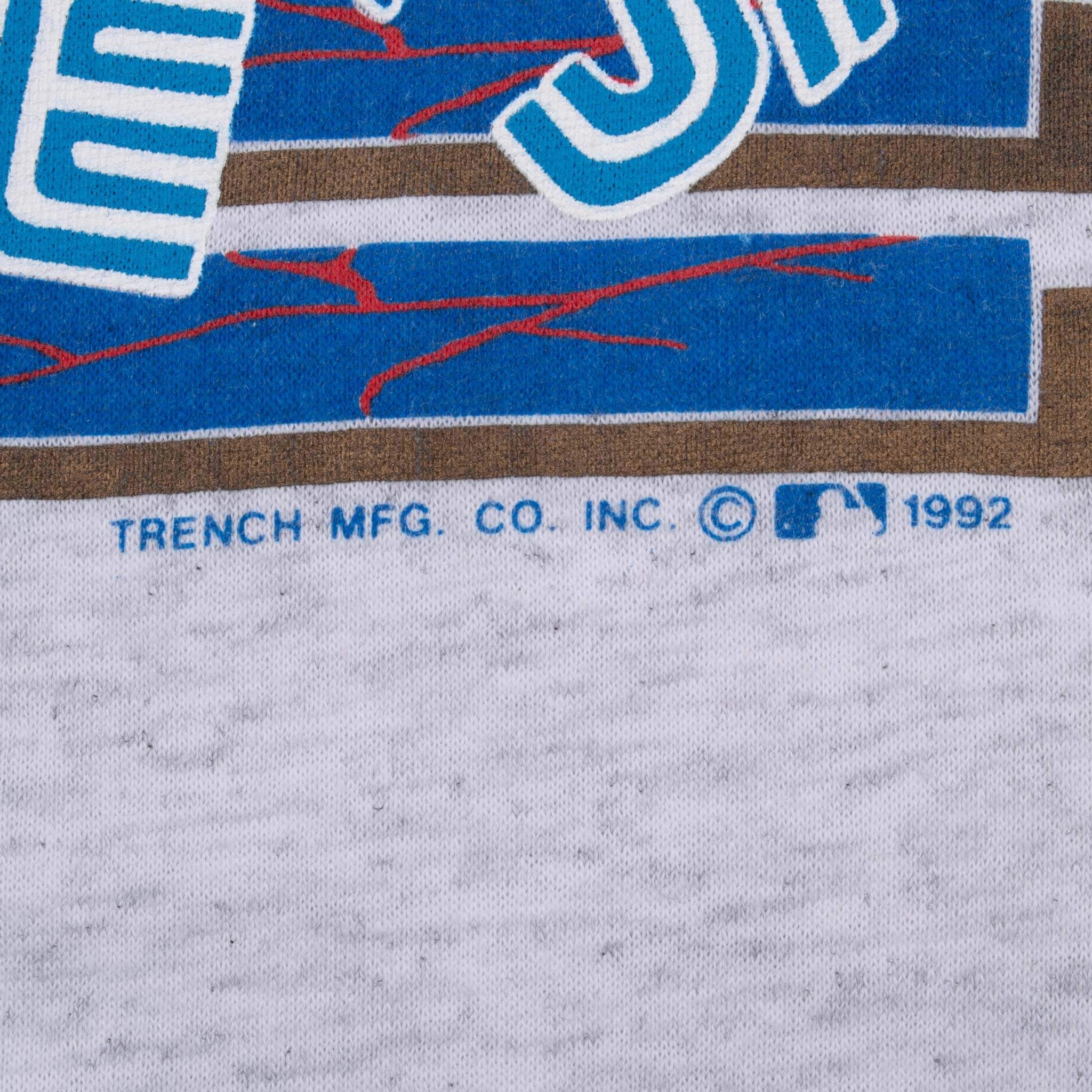 VINTAGE MLB TORONTO BLUE JAYS WORLD CHAMPIONS 1992 TEE SHIRT LARGE MADE USA