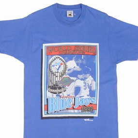 VINTAGE MLB TORONTO BLUE JAYS WORLD CHAMPIONS 1992 TEE SHIRT MEDIUM MADE CANADA