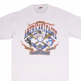 VINTAGE MLB WHITE SOX VS BLUE JAYS AMERICAN LEAGUE 1993 TEE SHIRT SIZE XL