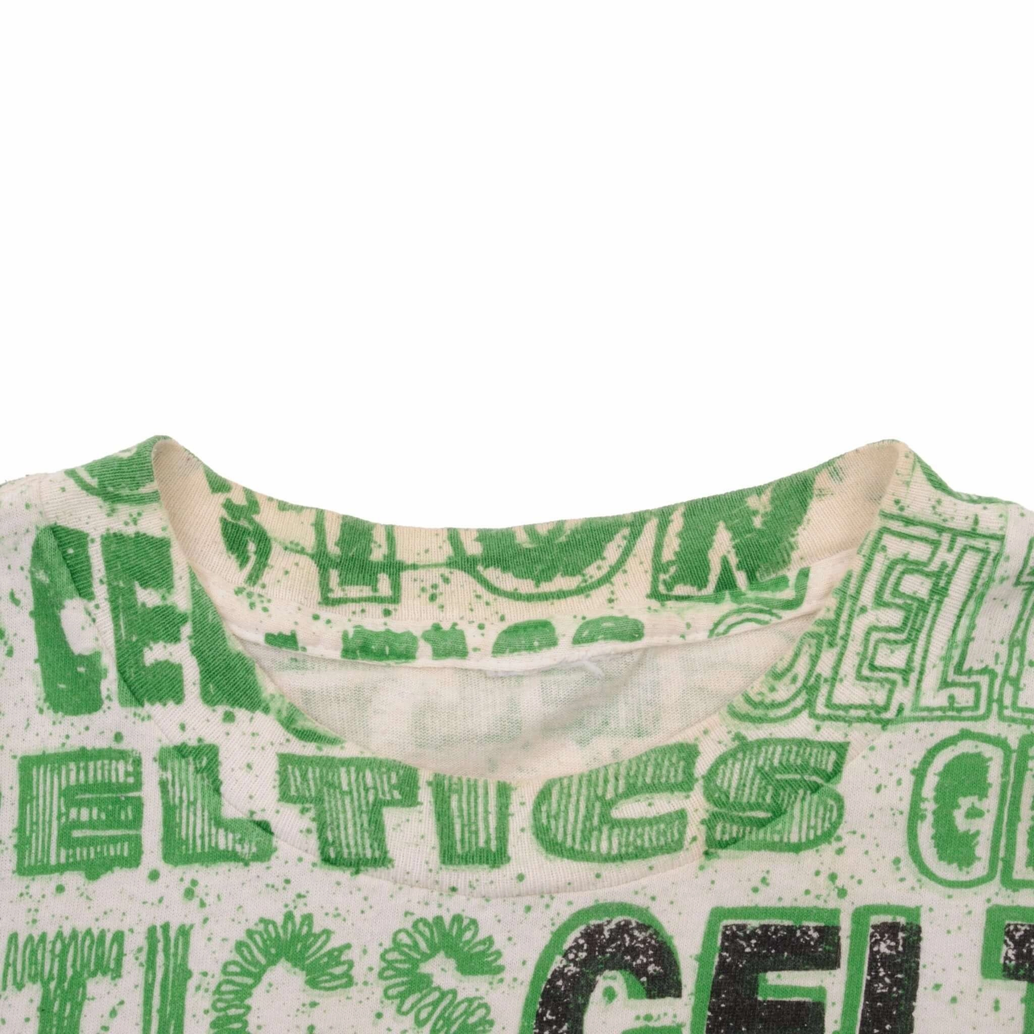 VINTAGE NBA ALL OVER PRINT BOSTON CELTICS 1992 TEE SHIRT SIZE XL