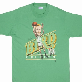 VINTAGE NBA BOSTON CELTICS LARRY BIRD 1980S TEE SHIRT SIZE LARGE MADE IN USA