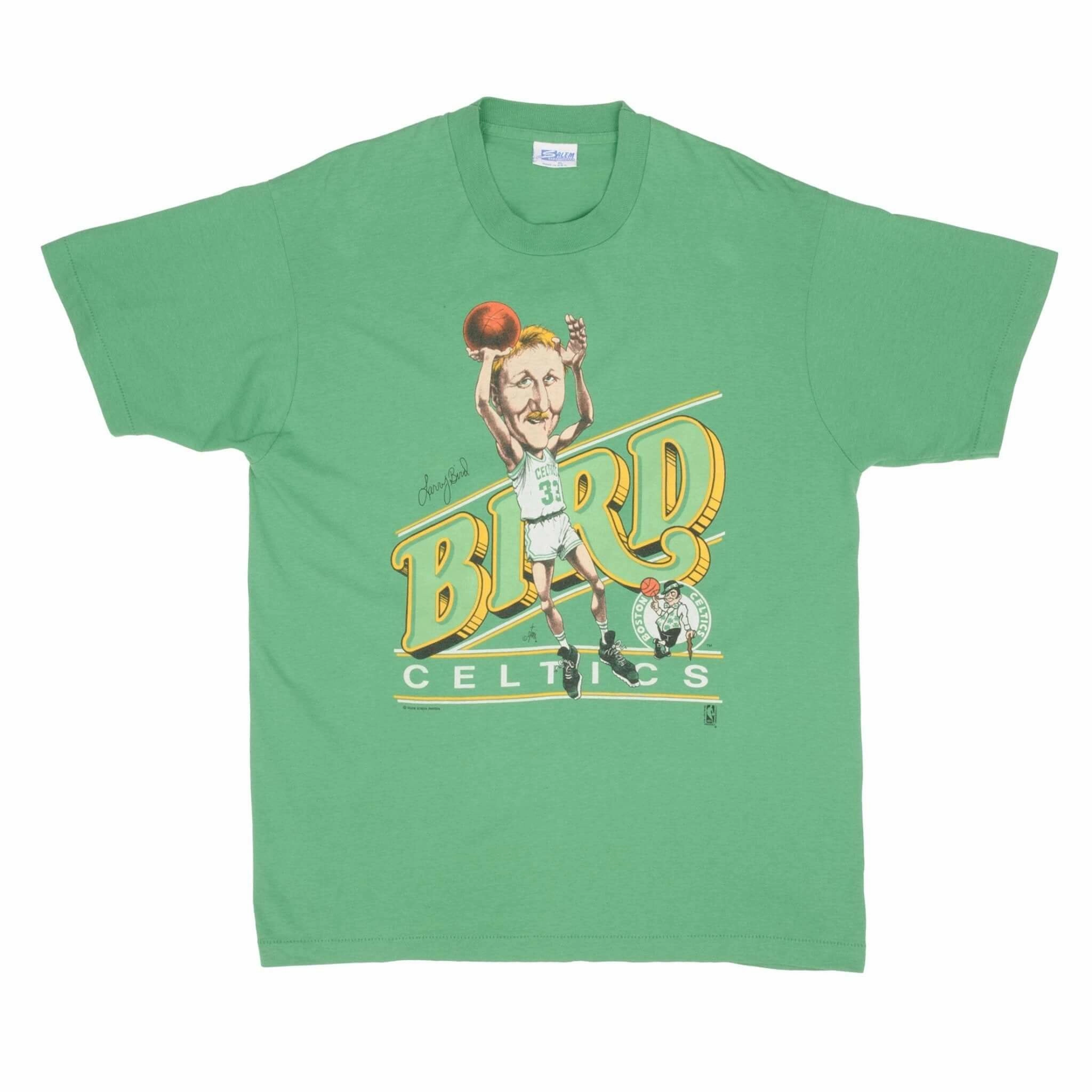 VINTAGE NBA BOSTON CELTICS LARRY BIRD 1980S TEE SHIRT SIZE LARGE MADE IN USA