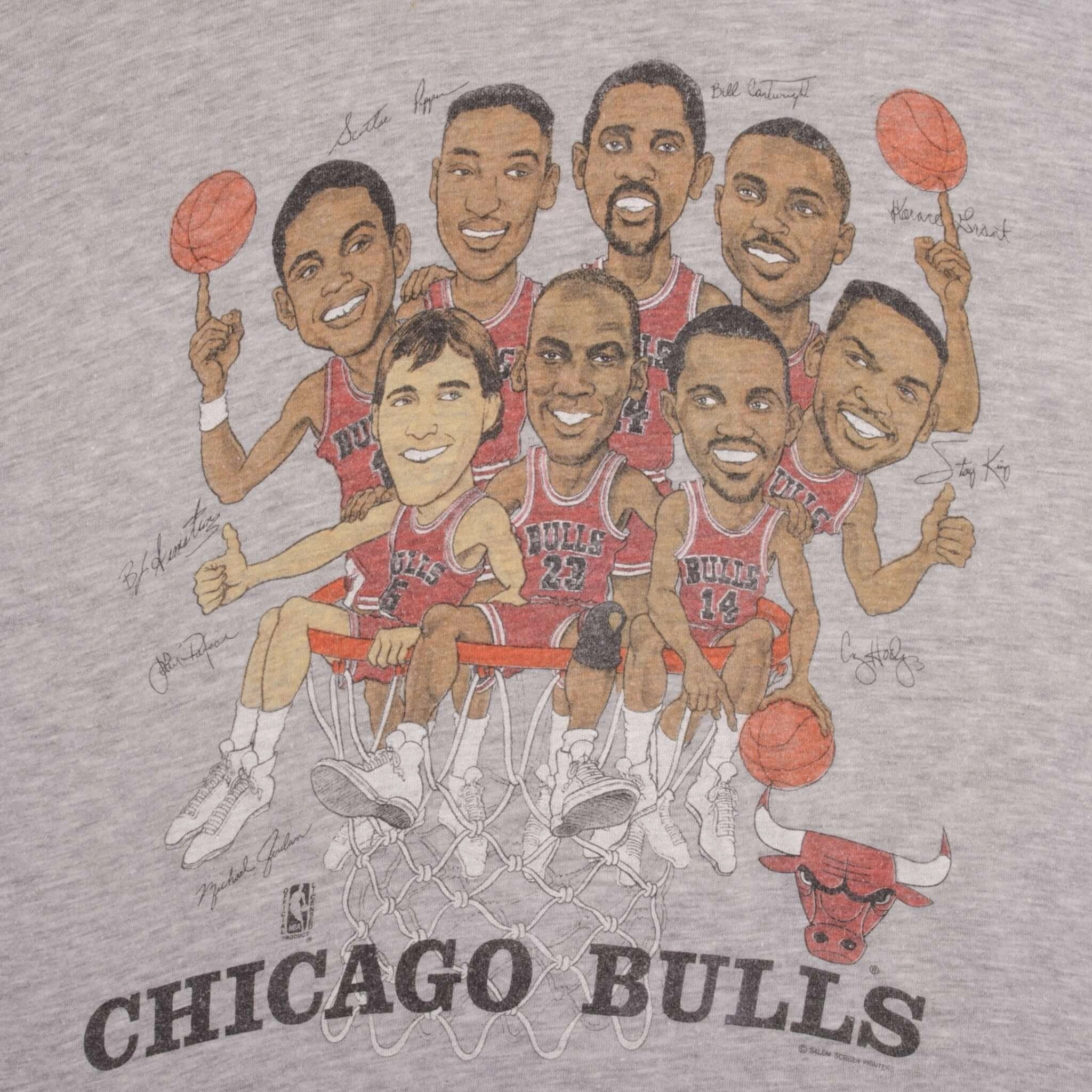 VINTAGE NBA CHICAGO BULLS HOOPLA 1980S TEE SHIRT SIZE MEDIUM MADE IN USA