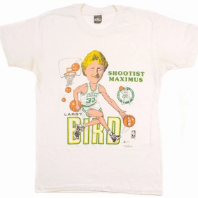 VINTAGE NBA LARRY BIRD BOSTON CELTICS TEE SHIRT 1989 SIZE MEDIUM MADE IN USA
