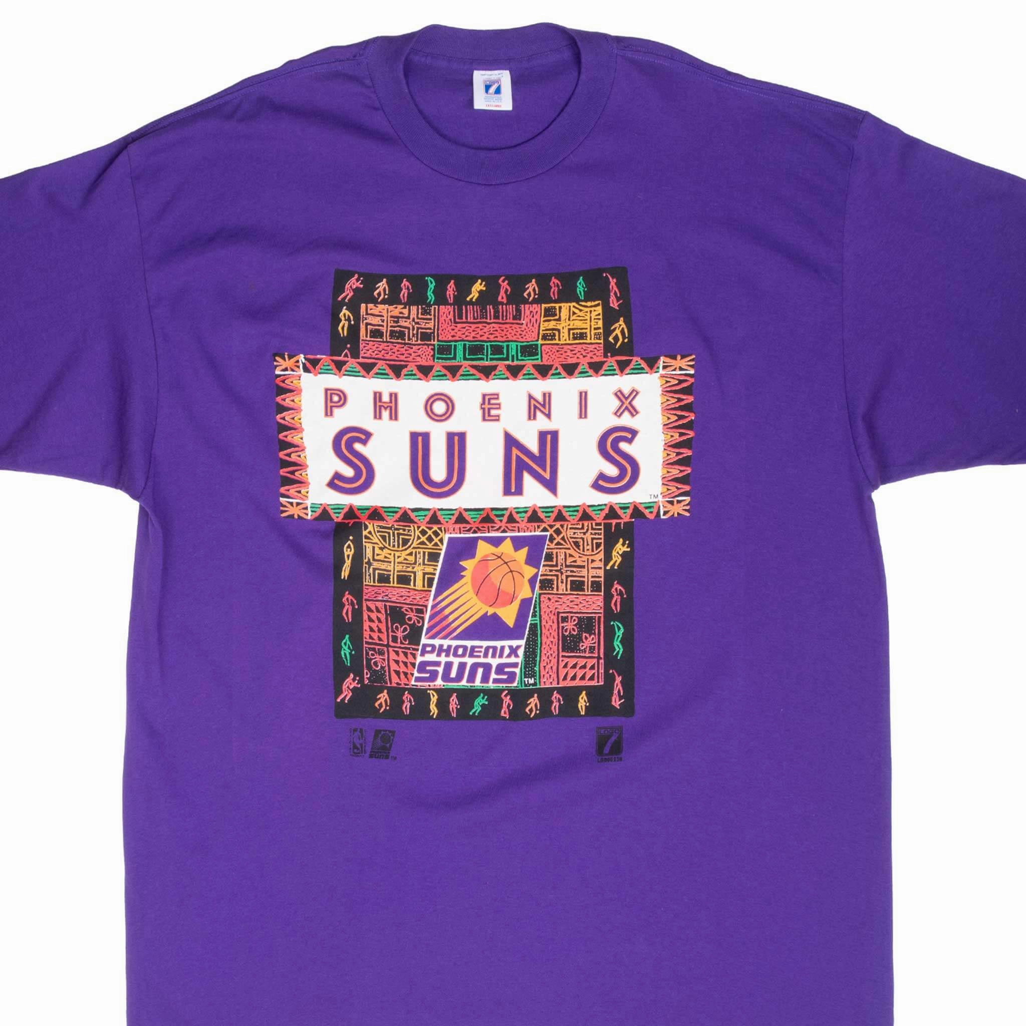 VINTAGE NBA PHOENIX SUNS 1990S PURPLE TEE SHIRT 2XL MADE IN USA