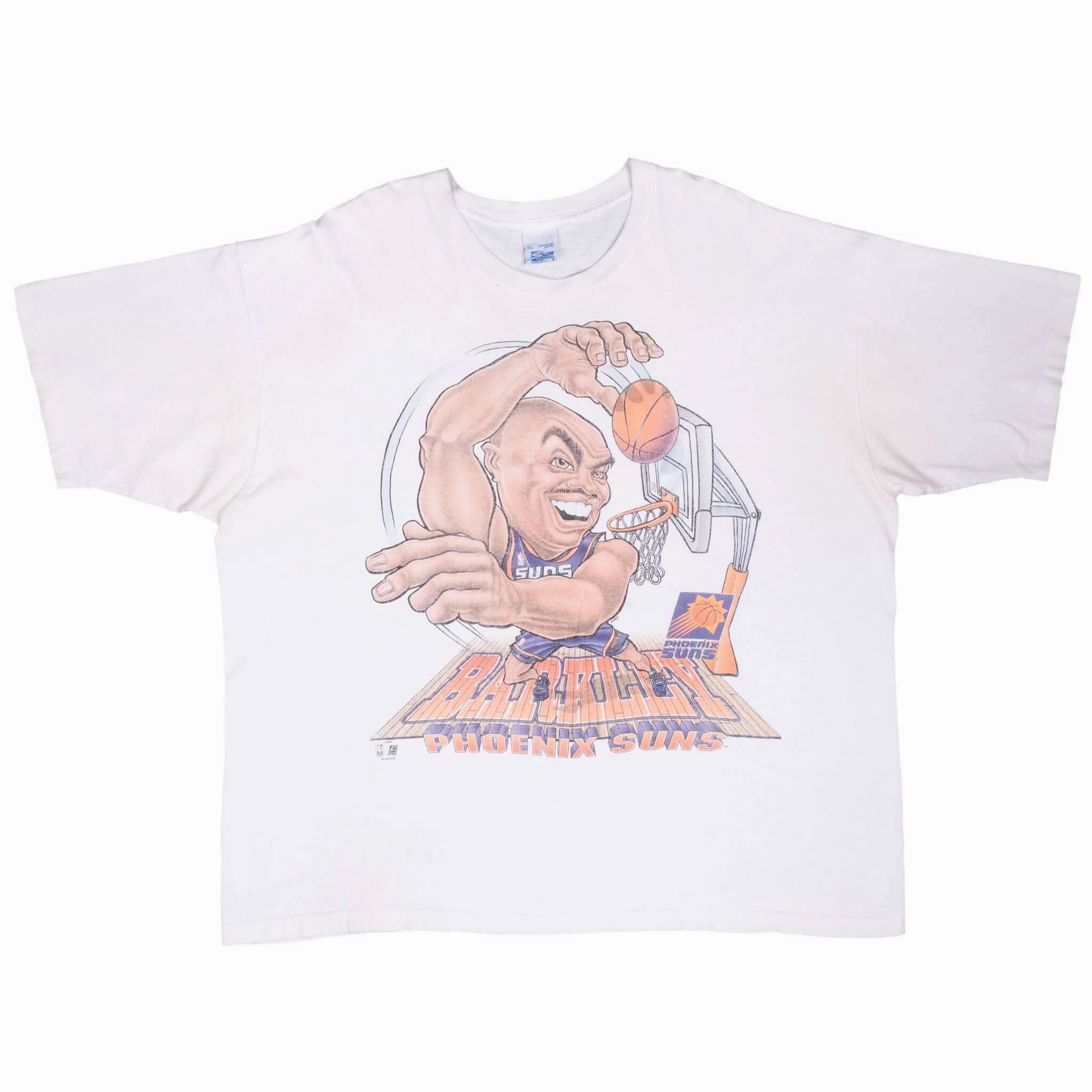VINTAGE NBA PHOENIX SUNS CHARLES BARKLEY TEE SHIRT 1990S 2XL MADE IN USA
