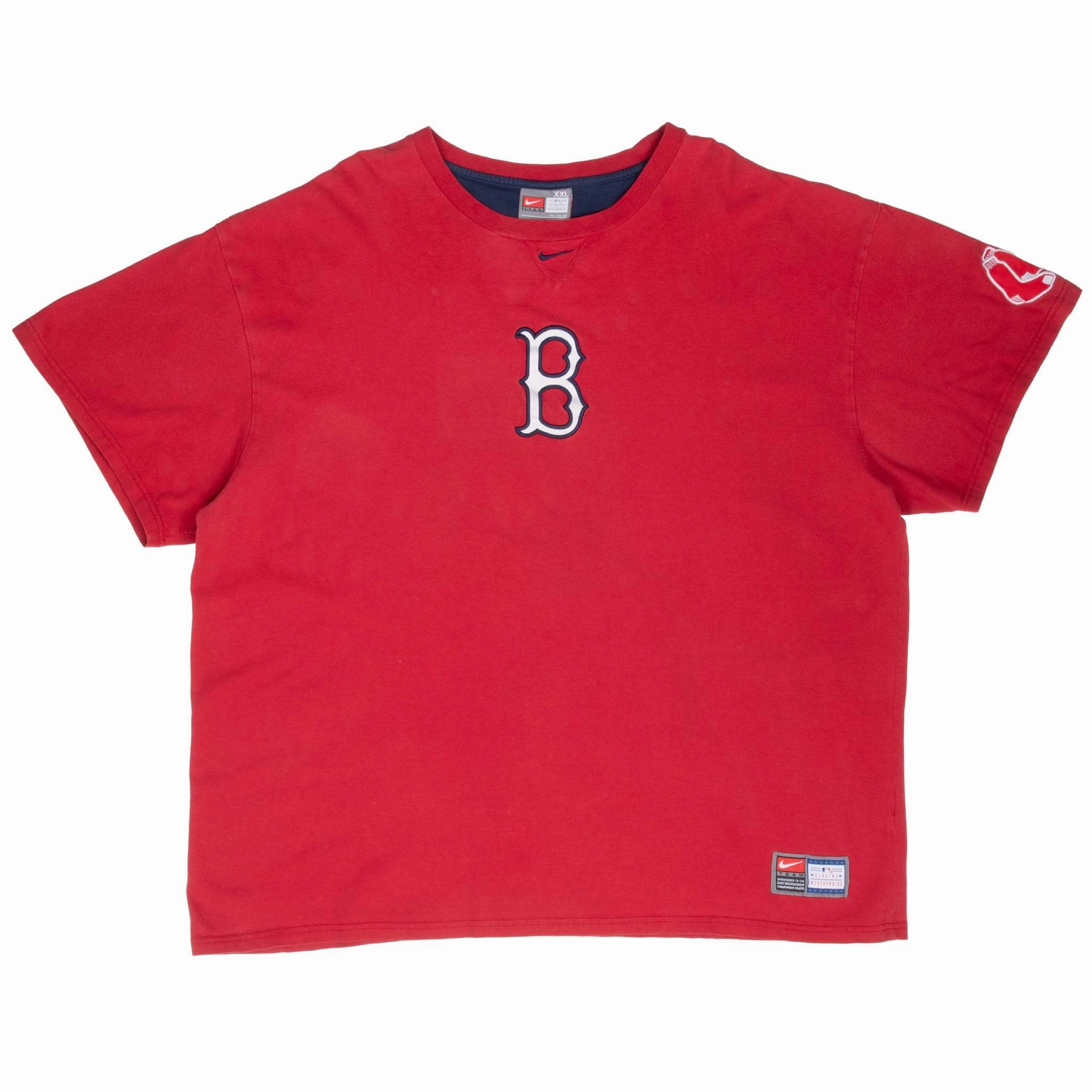 VINTAGE NIKE MLB BOSTON RED SOX CENTER SWOOSH TEE SHIRT 2000S 2XL