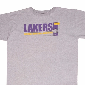 VINTAGE NIKE NBA LOS ANGELES LAKERS 1990S GREY TEE SHIRT SIZE XL
