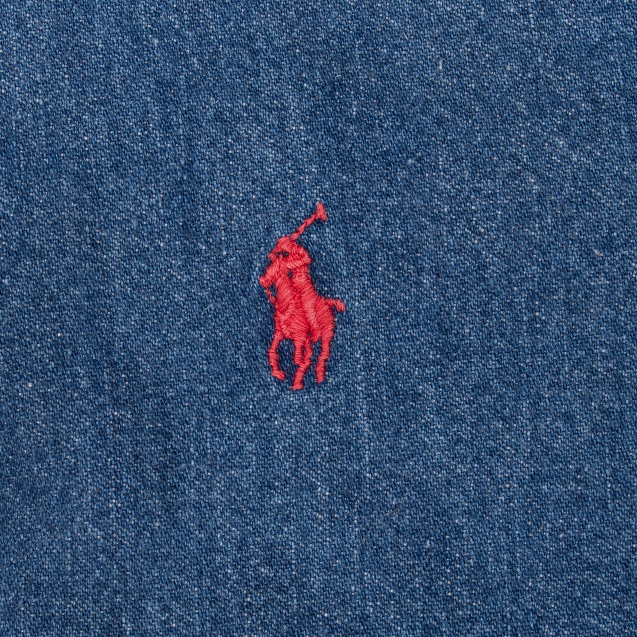 VINTAGE POLO COUNTRY RALPH LAUREN BLUE DENIM SHIRT 1990S SMALL MADE IN USA