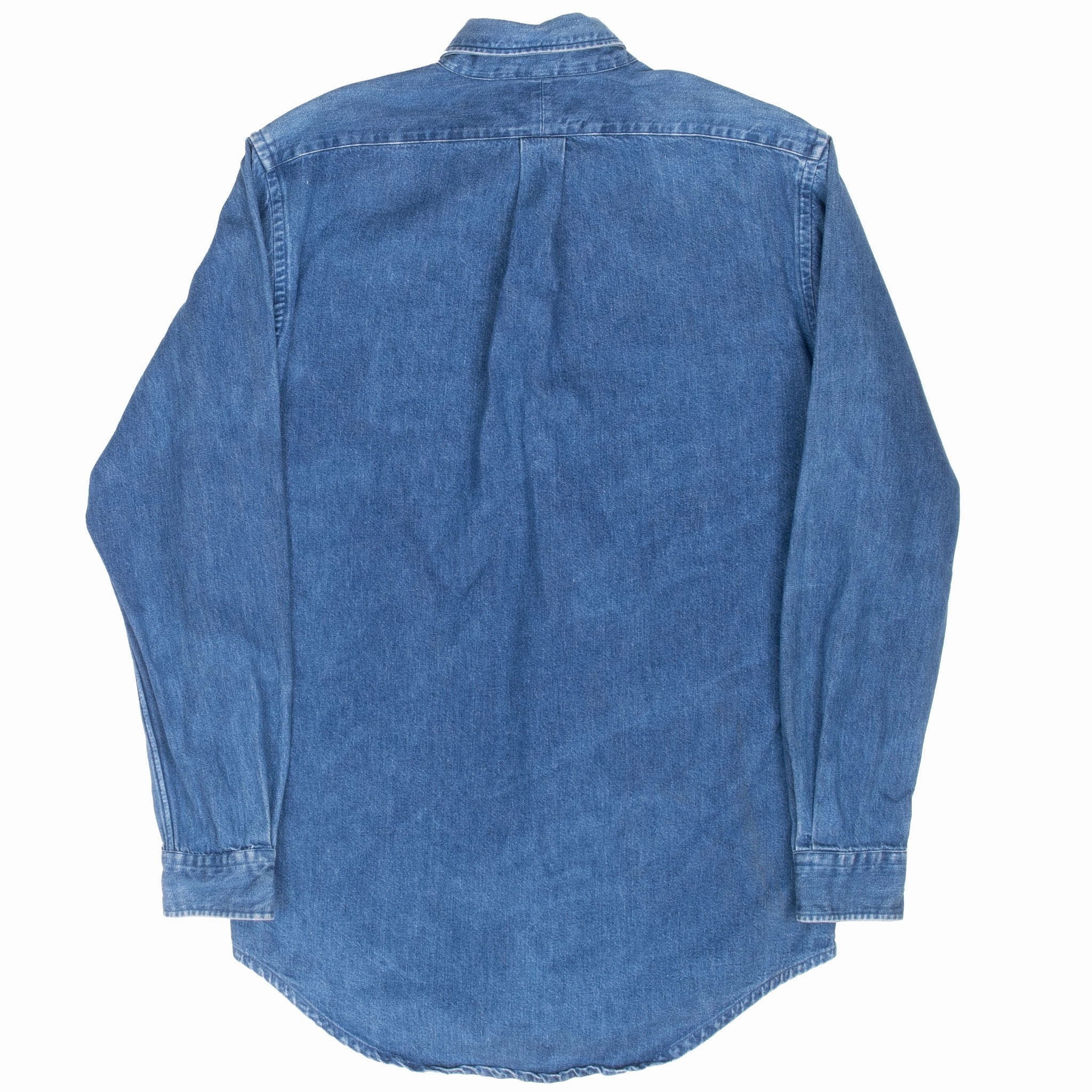 VINTAGE POLO COUNTRY RALPH LAUREN BLUE DENIM SHIRT 1990S SMALL MADE IN USA