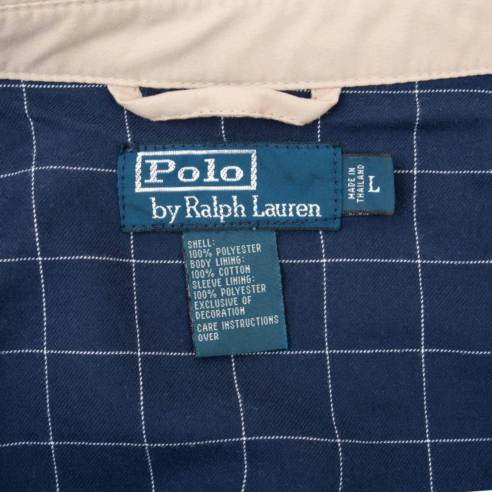 VINTAGE POLO RALPH LAUREN BEIGE HARRINGTON GOLF JACKET 1990S SIZE LARGE