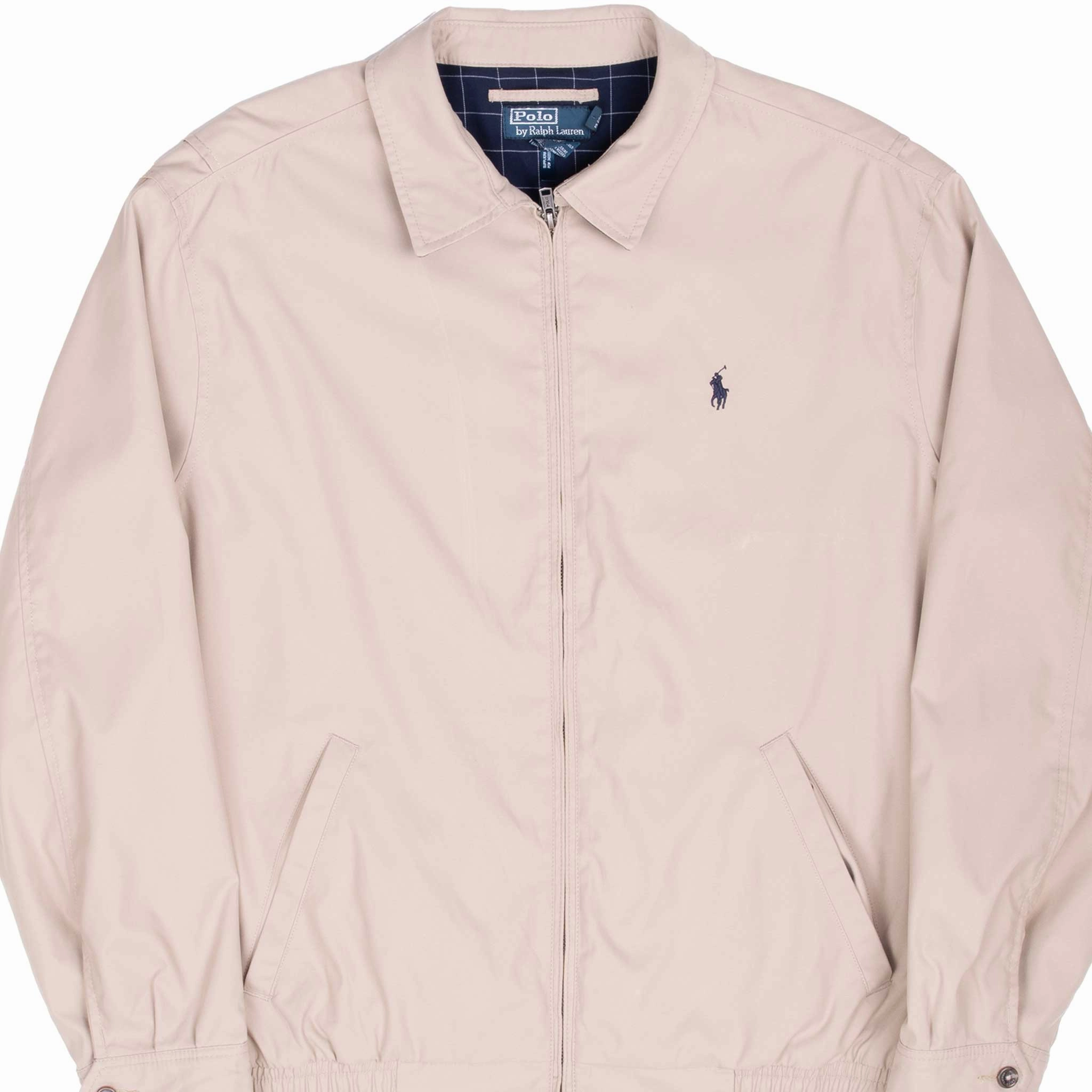 VINTAGE POLO RALPH LAUREN BEIGE HARRINGTON GOLF JACKET 1990S XL