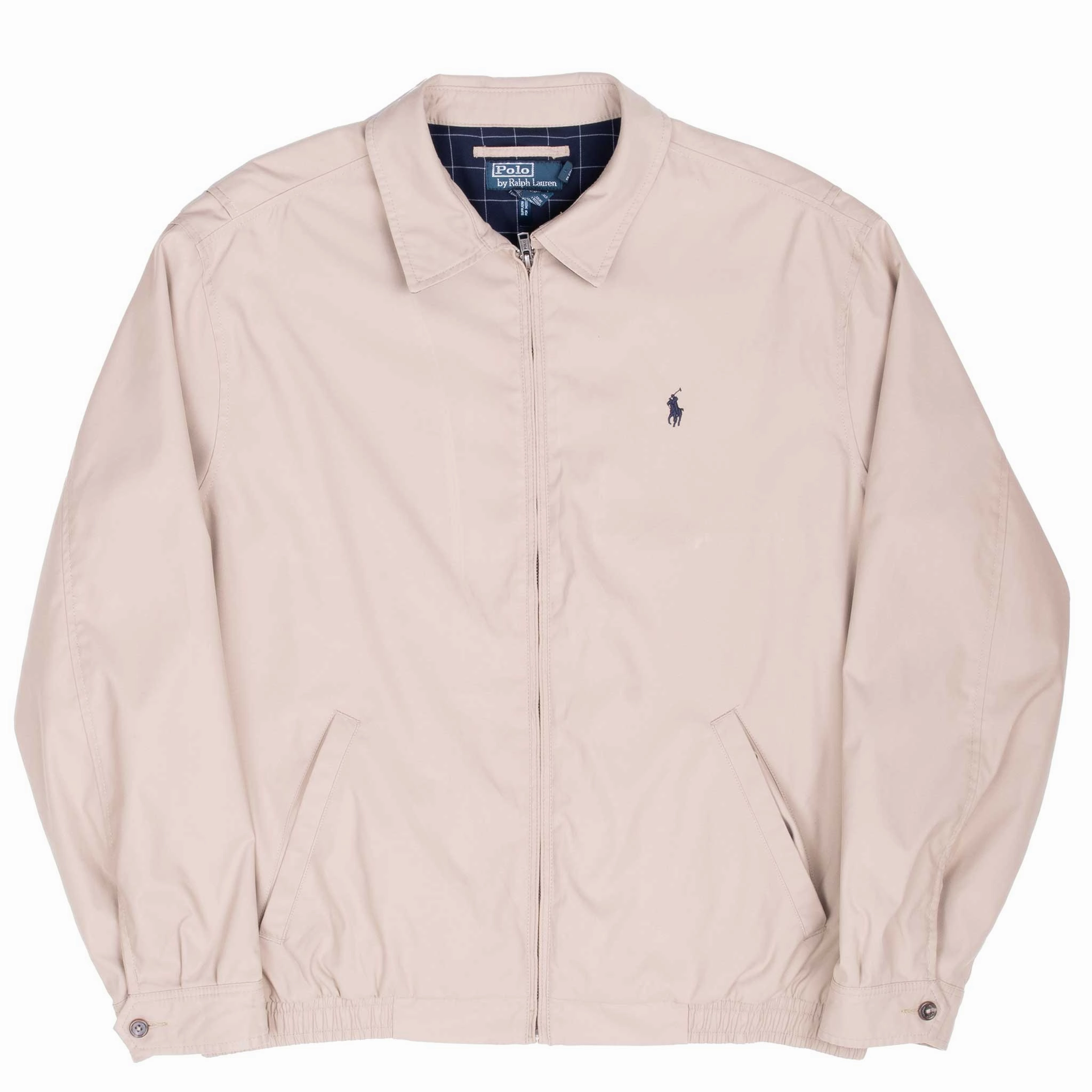 VINTAGE POLO RALPH LAUREN BEIGE HARRINGTON GOLF JACKET 1990S XL
