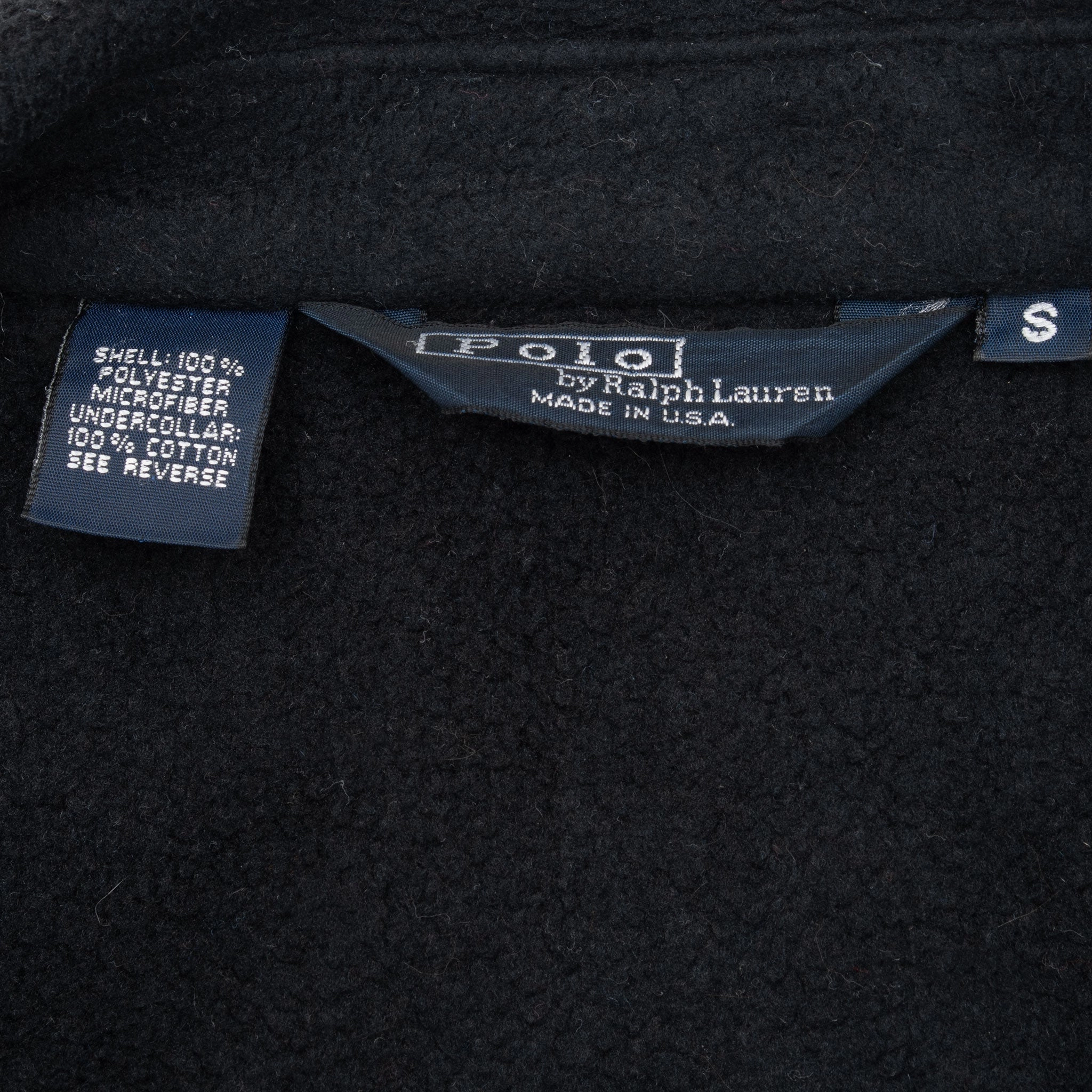 VINTAGE POLO RALPH LAUREN BLACK FLEECE GOLF JACKET 1990S SMALL MADE IN USA