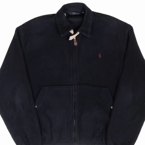 VINTAGE POLO RALPH LAUREN BLACK FLEECE GOLF JACKET 1990S SMALL MADE IN USA
