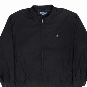 VINTAGE POLO RALPH LAUREN BLACK HARRINGTON GOLF JACKET 1990S 2XL BIG