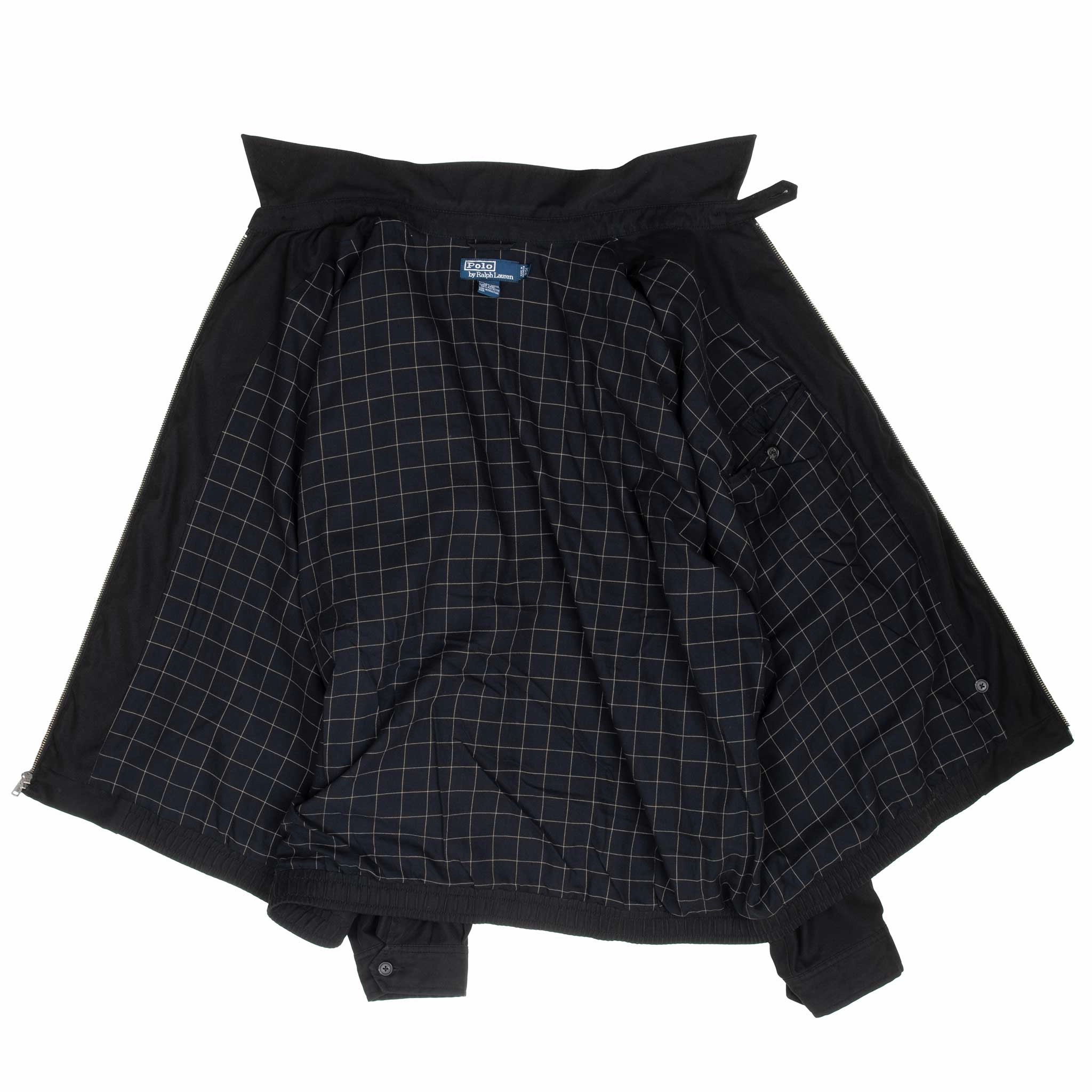 VINTAGE POLO RALPH LAUREN BLACK HARRINGTON GOLF JACKET 1990S 2XL BIG