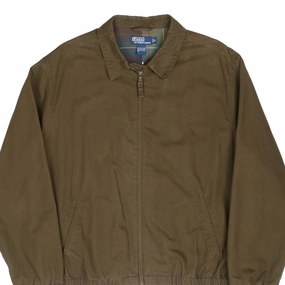 VINTAGE POLO RALPH LAUREN OLIVE GREEN HARRINGTON GOLF JACKET 1990S XL