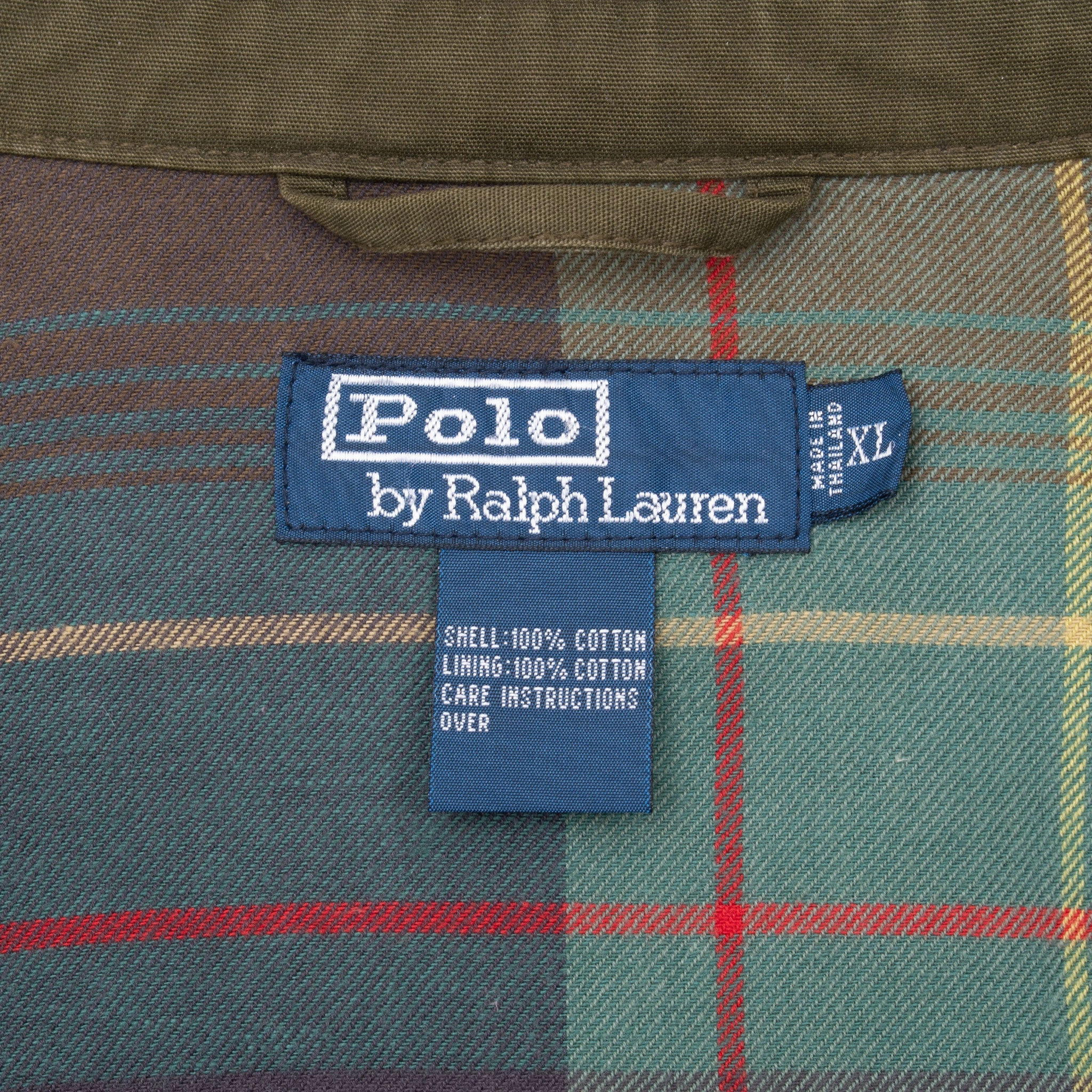 VINTAGE POLO RALPH LAUREN OLIVE GREEN HARRINGTON GOLF JACKET 1990S XL