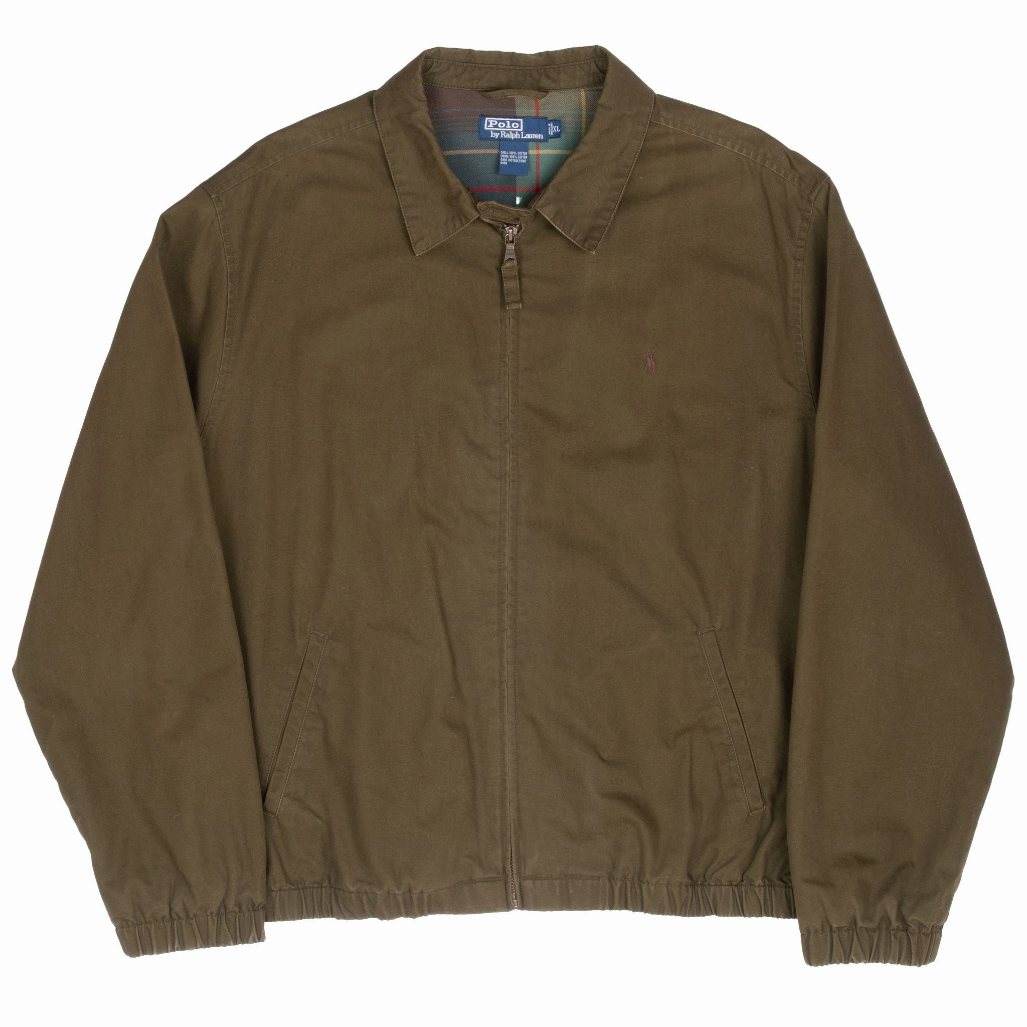 VINTAGE POLO RALPH LAUREN OLIVE GREEN HARRINGTON GOLF JACKET 1990S XL