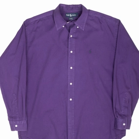 VINTAGE POLO RALPH LAUREN PURPLE SHIRT 1990S LARGE