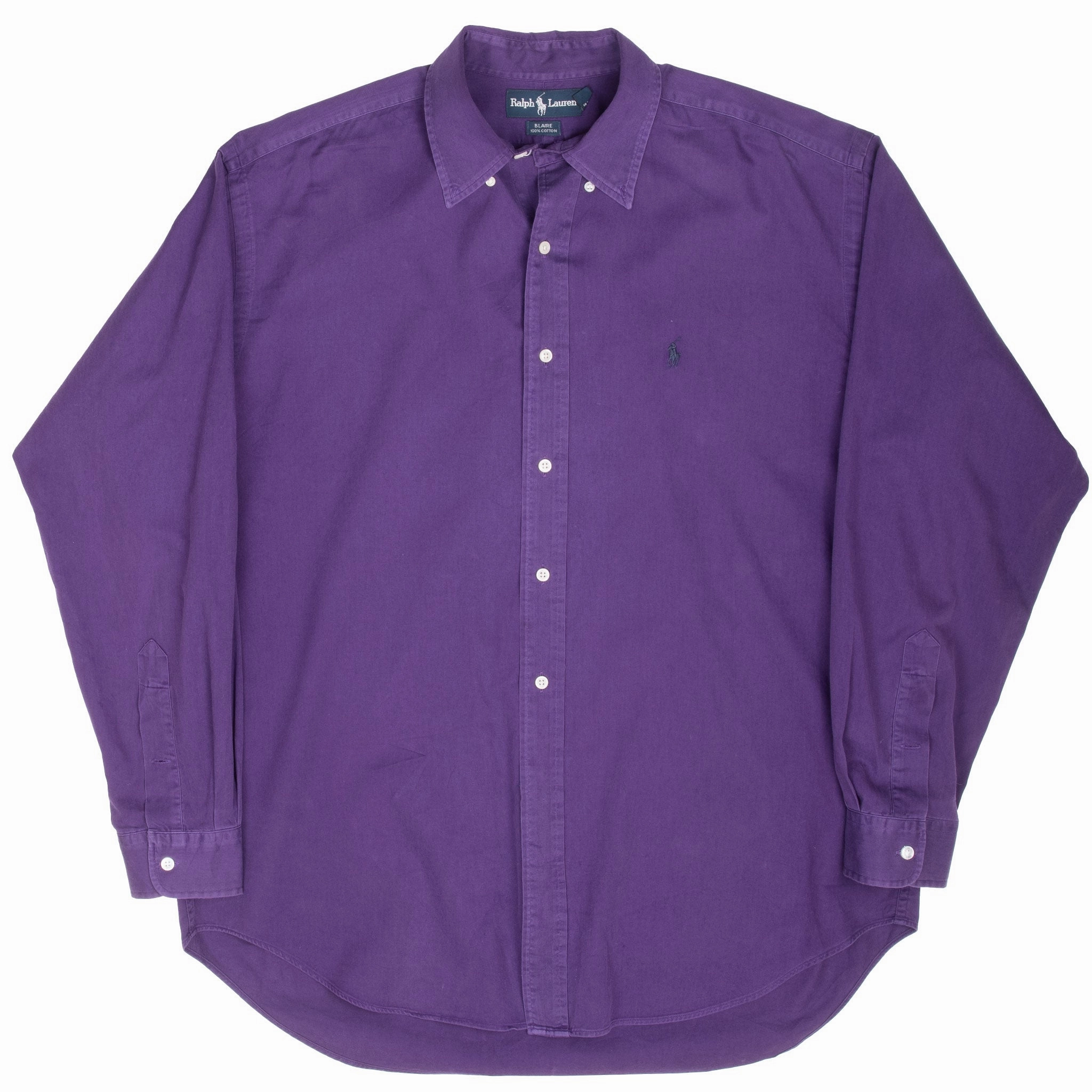 VINTAGE POLO RALPH LAUREN PURPLE SHIRT 1990S LARGE