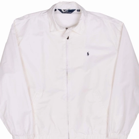 VINTAGE POLO RALPH LAUREN WHITE HARRINGTON GOLF JACKET 1990S LARGE