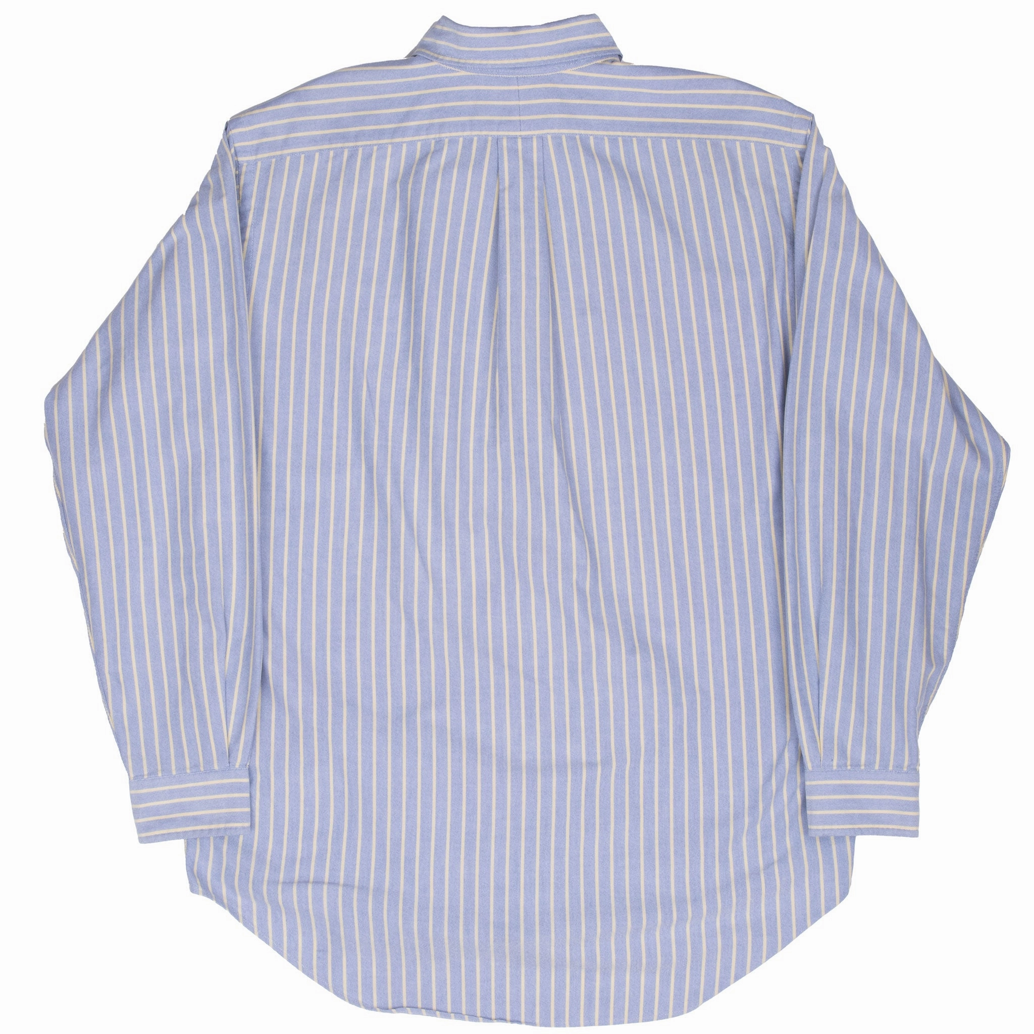 VINTAGE RALPH LAUREN BLUE & YELLOW STRIPED SHIRT 1990S MEDIUM