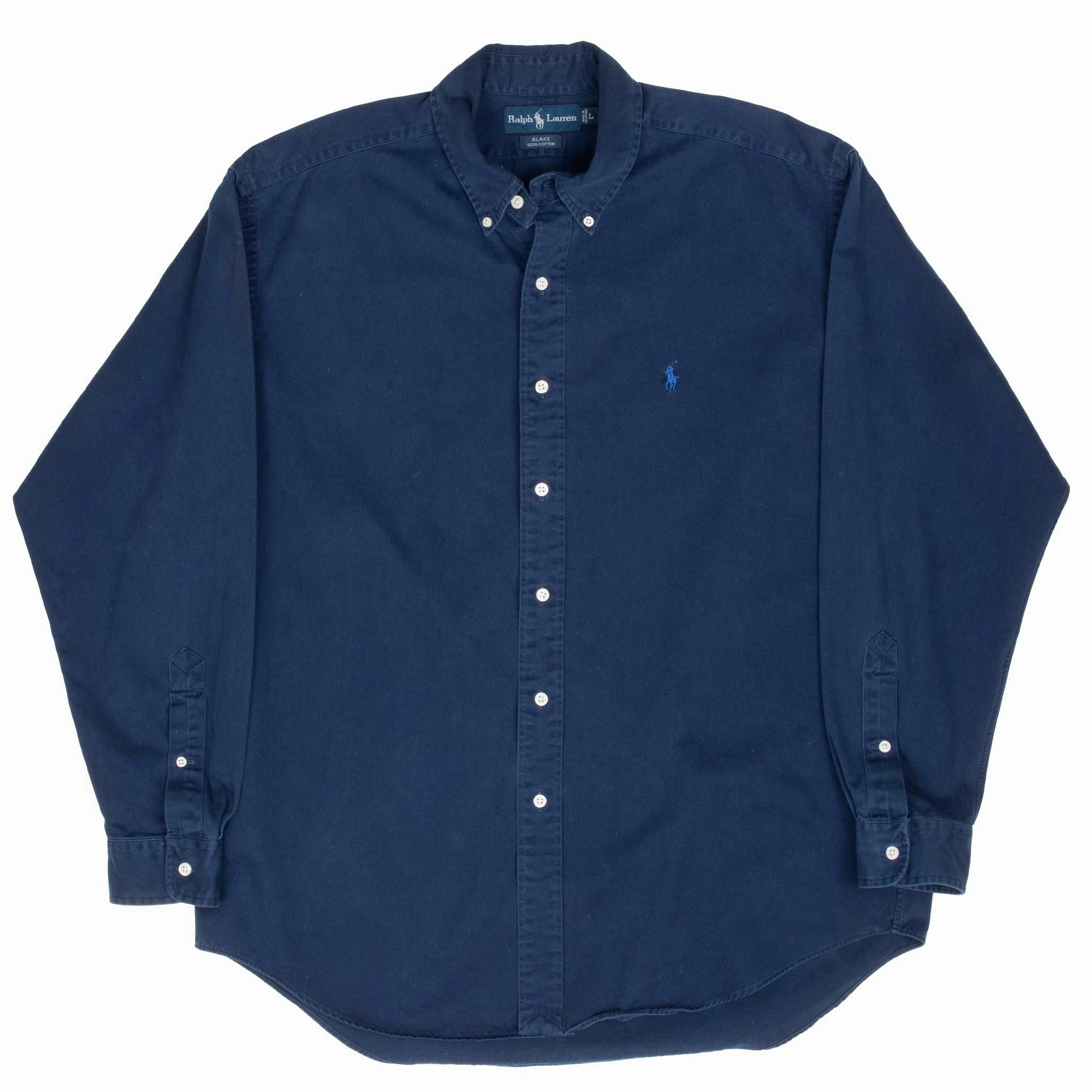 VINTAGE RALPH LAUREN BLUE SHIRT 1990S SIZE LARGE