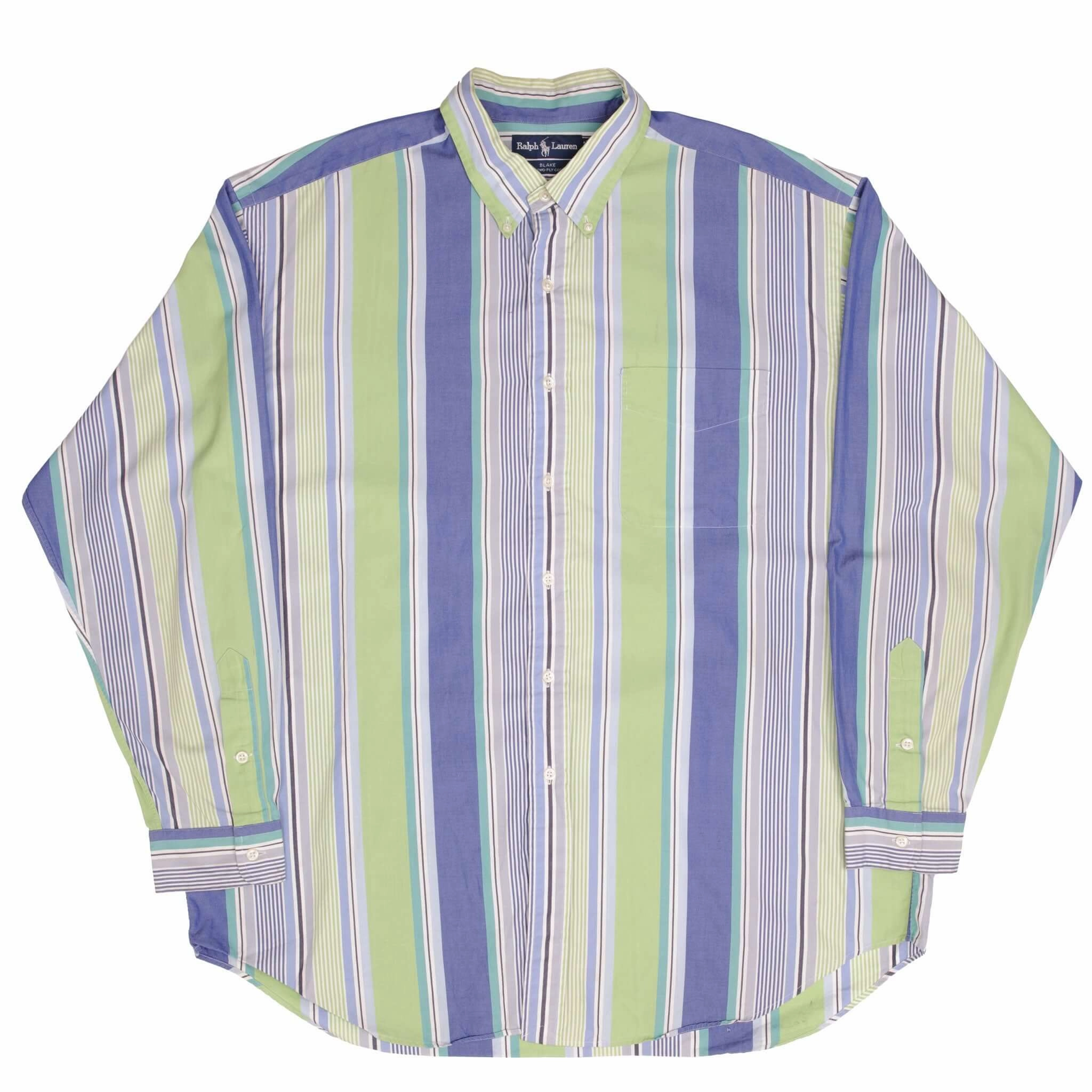 VINTAGE RALPH LAUREN CLASSIC STRIPED POCKET SHIRT 1990S SIZE XL