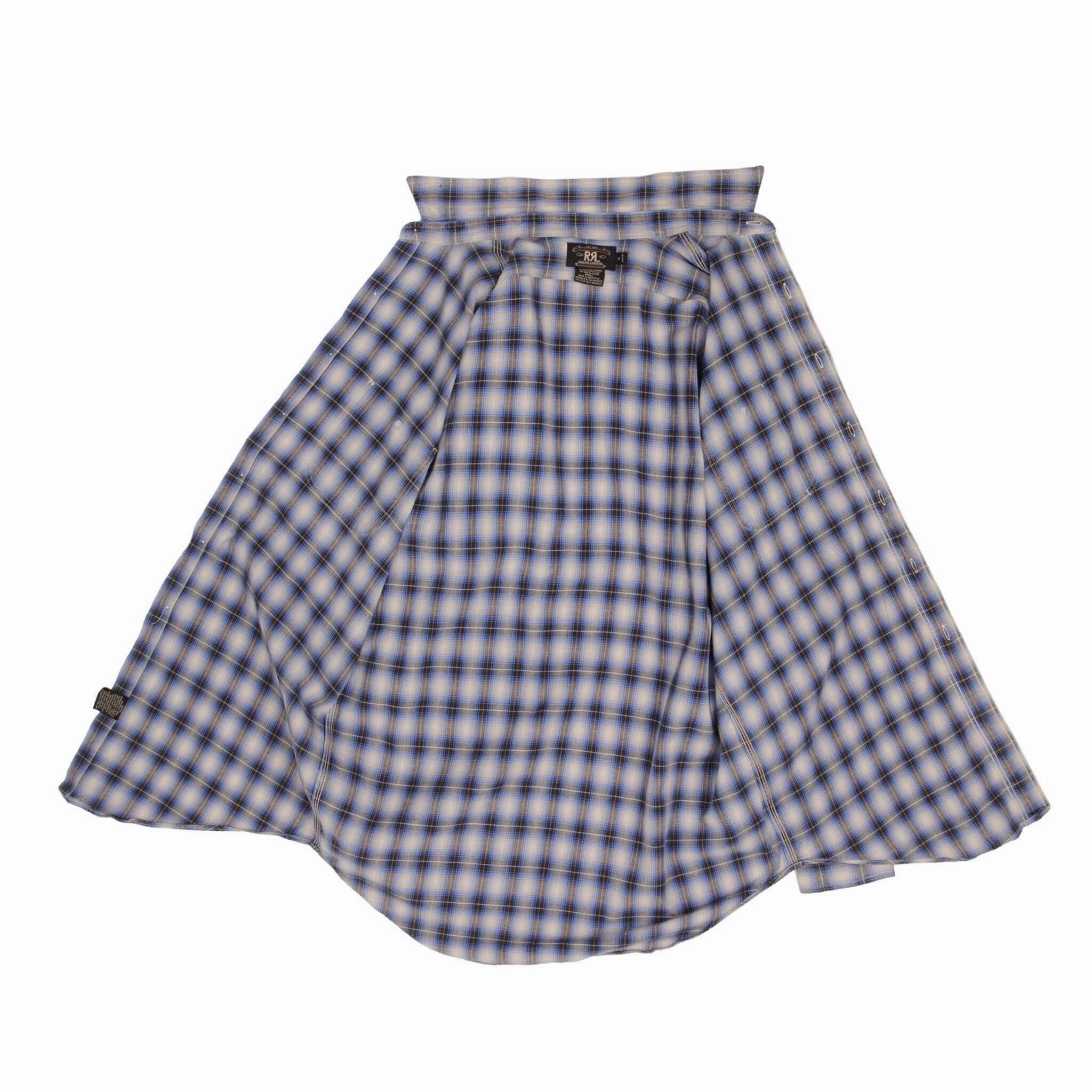 VINTAGE RALPH LAUREN DOUBLE R SQUARED POCKET FLANNEL SHIRT 1990S SIZE MEDIUM