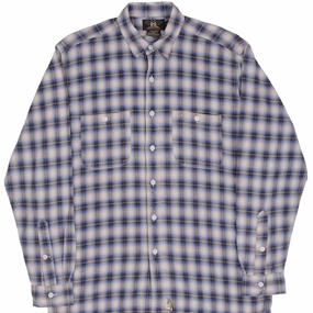 VINTAGE RALPH LAUREN DOUBLE R SQUARED POCKET FLANNEL SHIRT 1990S SIZE MEDIUM