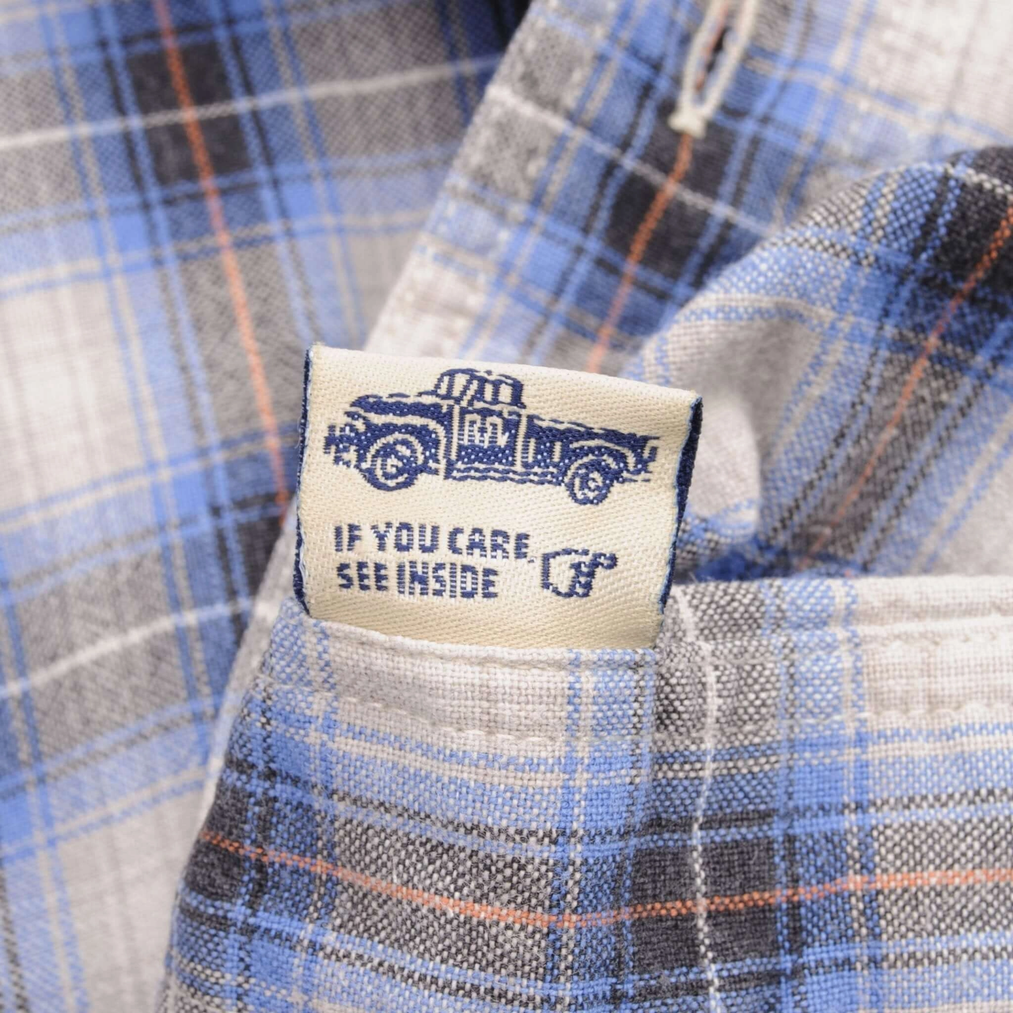 VINTAGE RALPH LAUREN DOUBLE R SQUARED POCKET FLANNEL SHIRT 1990S SIZE MEDIUM