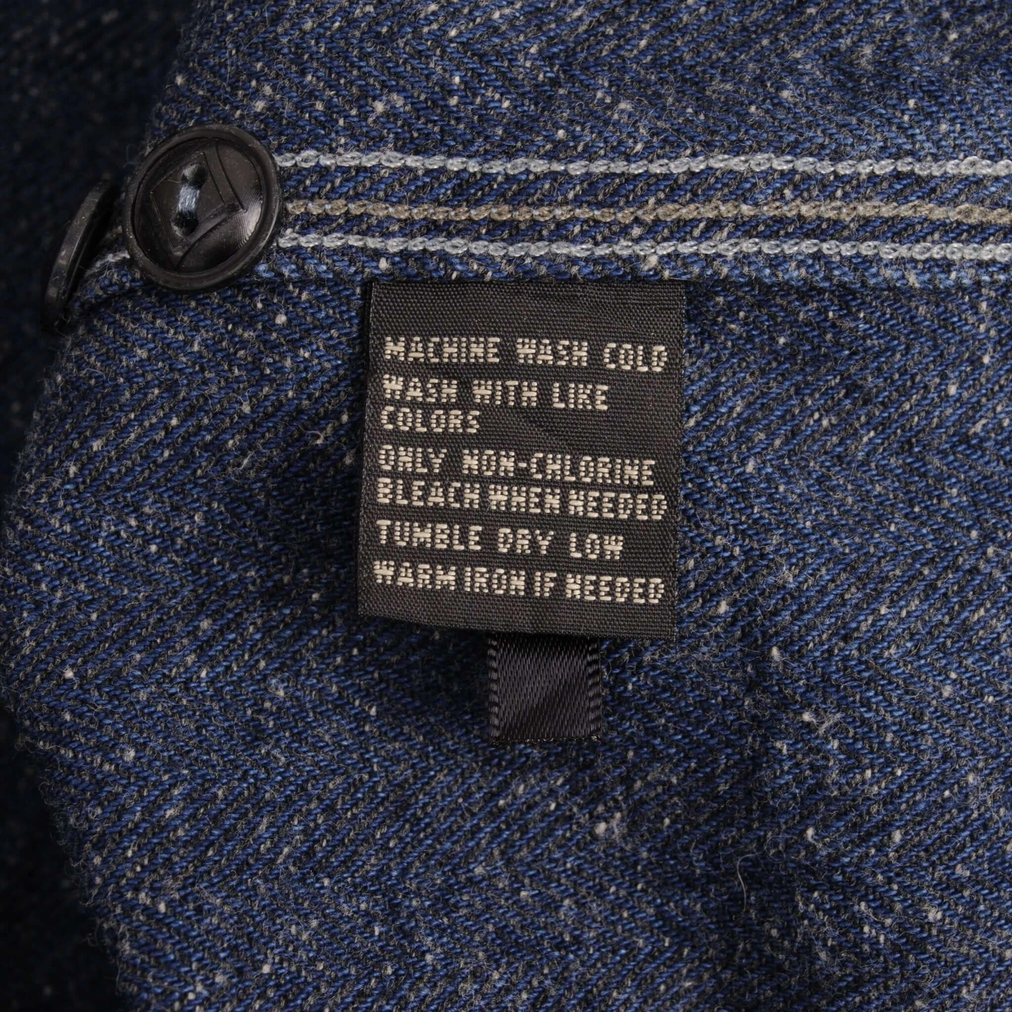 VINTAGE RALPH LAUREN DOUBLE RL RRL POCKET BLUE FLANNEL SHIRT 1990S SIZE 2XL