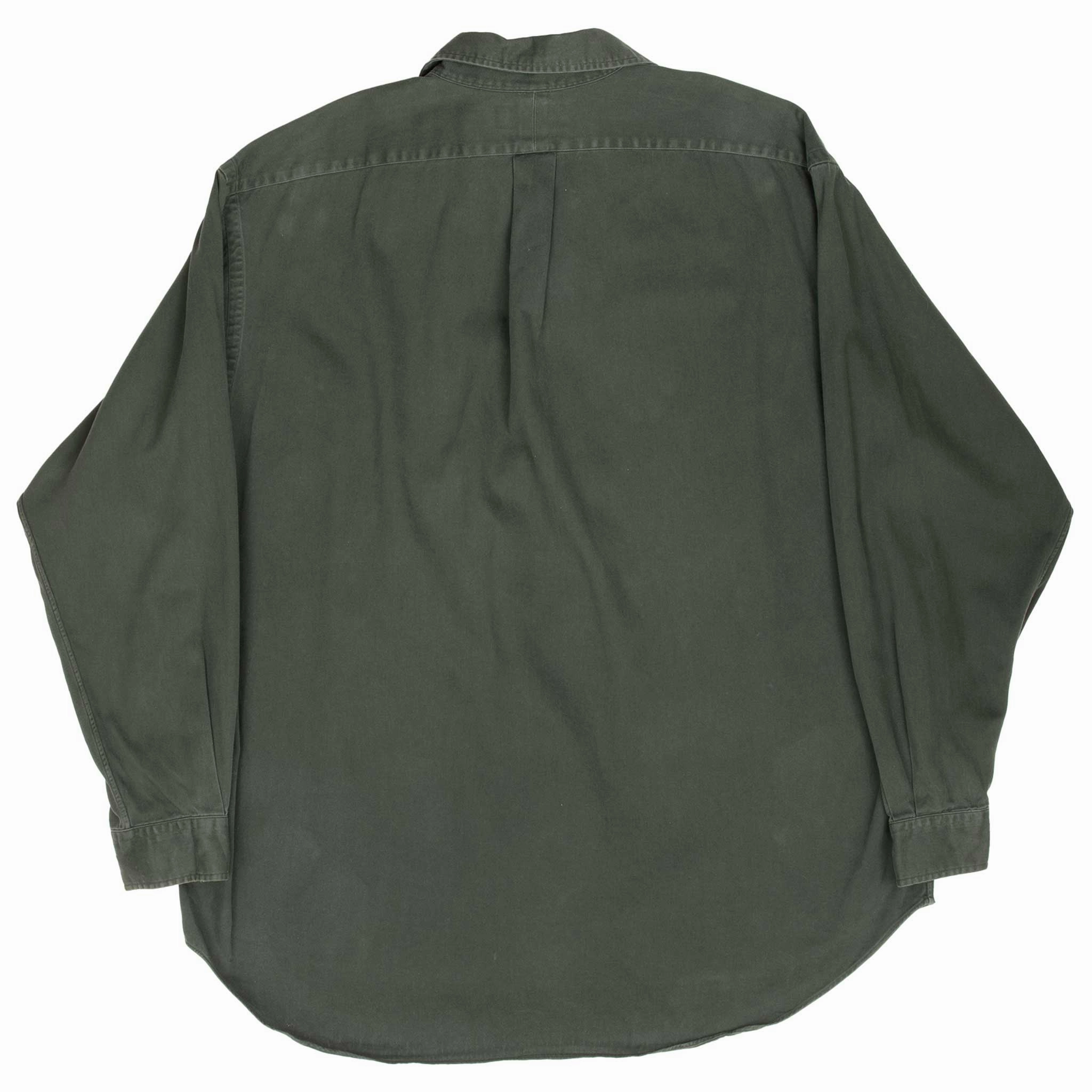 VINTAGE RALPH LAUREN GREEN BUTTON SHIRT 1990S XL