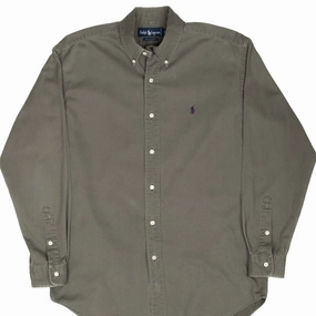 VINTAGE RALPH LAUREN GREEN SHIRT 1990S SIZE SMALL