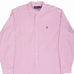 VINTAGE RALPH LAUREN PINK STRIPED SHIRT 1990S XL