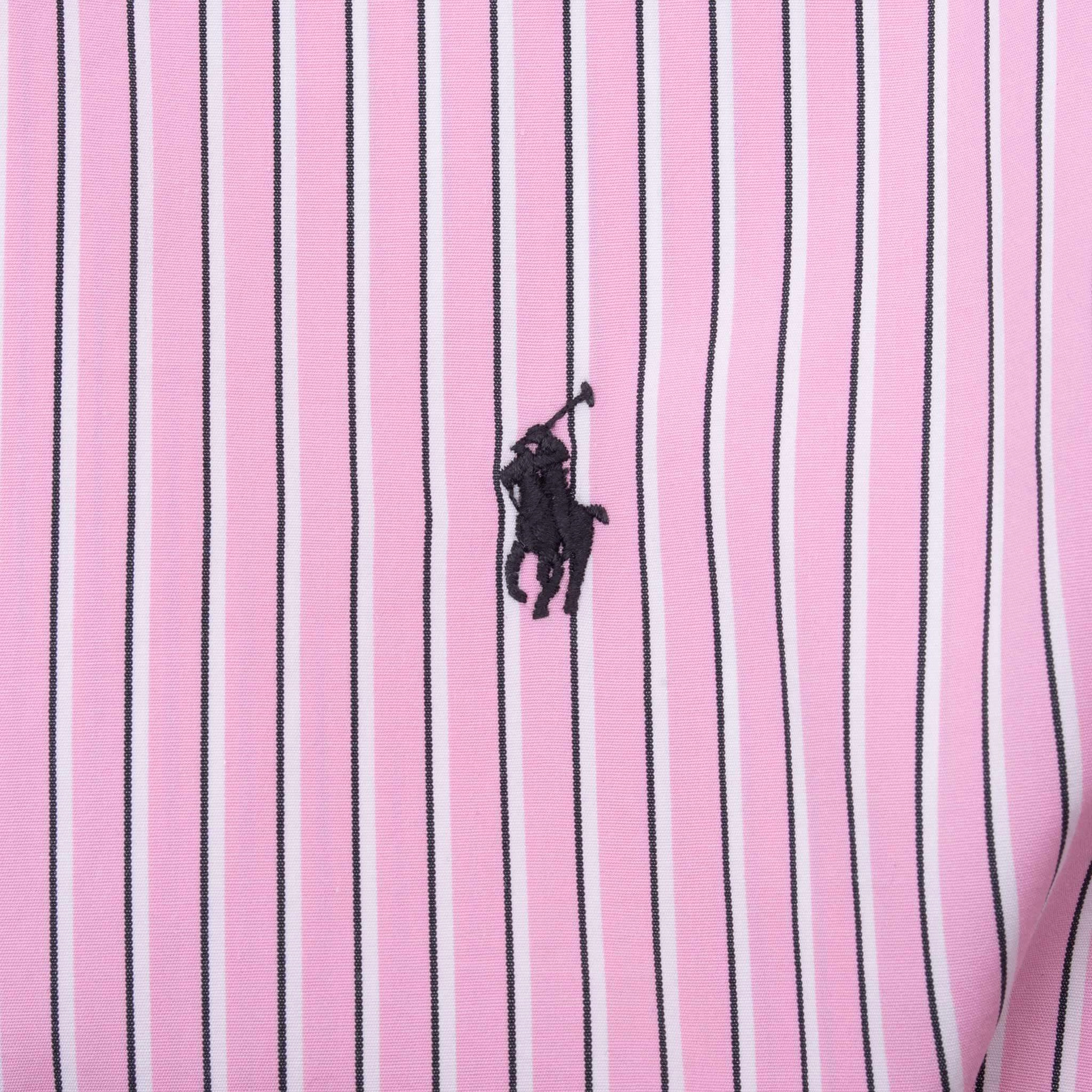VINTAGE RALPH LAUREN PINK STRIPED SHIRT 1990S XL