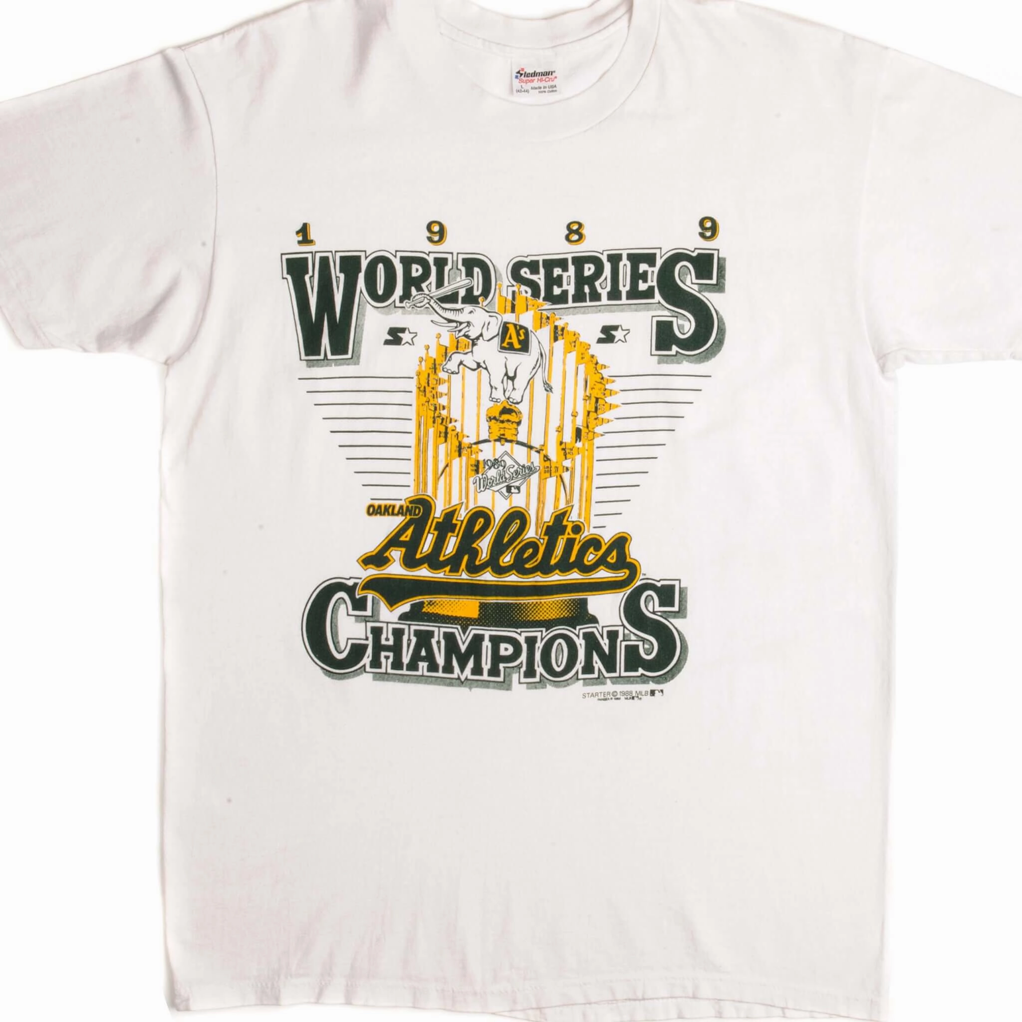 VINTAGE STARTER MLB OAKLAND ATHLETICS TEE SHIRT 1989 SIZE MEDIUM MADE IN USA