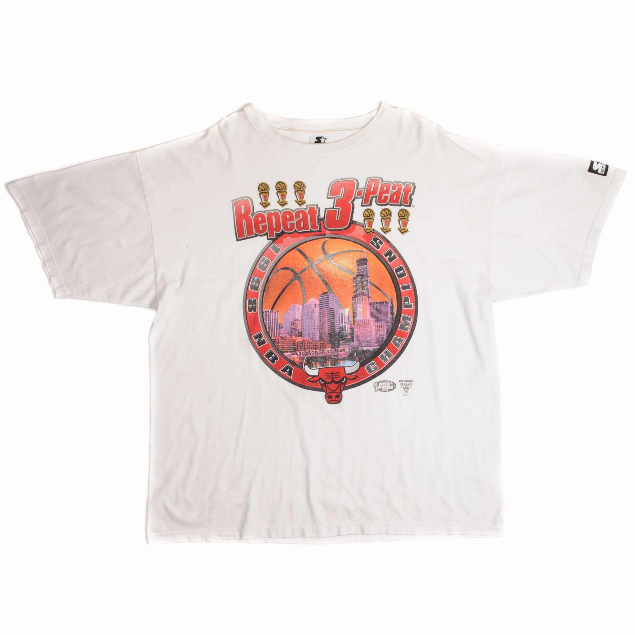 VINTAGE STARTER NBA CHICAGO BULLS TEE SHIRT 1998 SIZE XL MADE IN USA