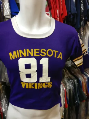 Vtg 80s #81 ANTHONY CARTER Minnesota Vikings NFL Hutch T-Shirt YS